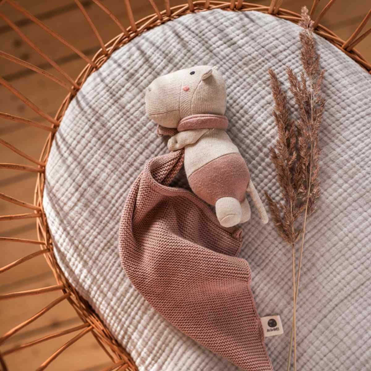 Ava & Yves Schmusetuch Kuscheltuch mit Kuscheltier 25x25cm Schnuffeltuch