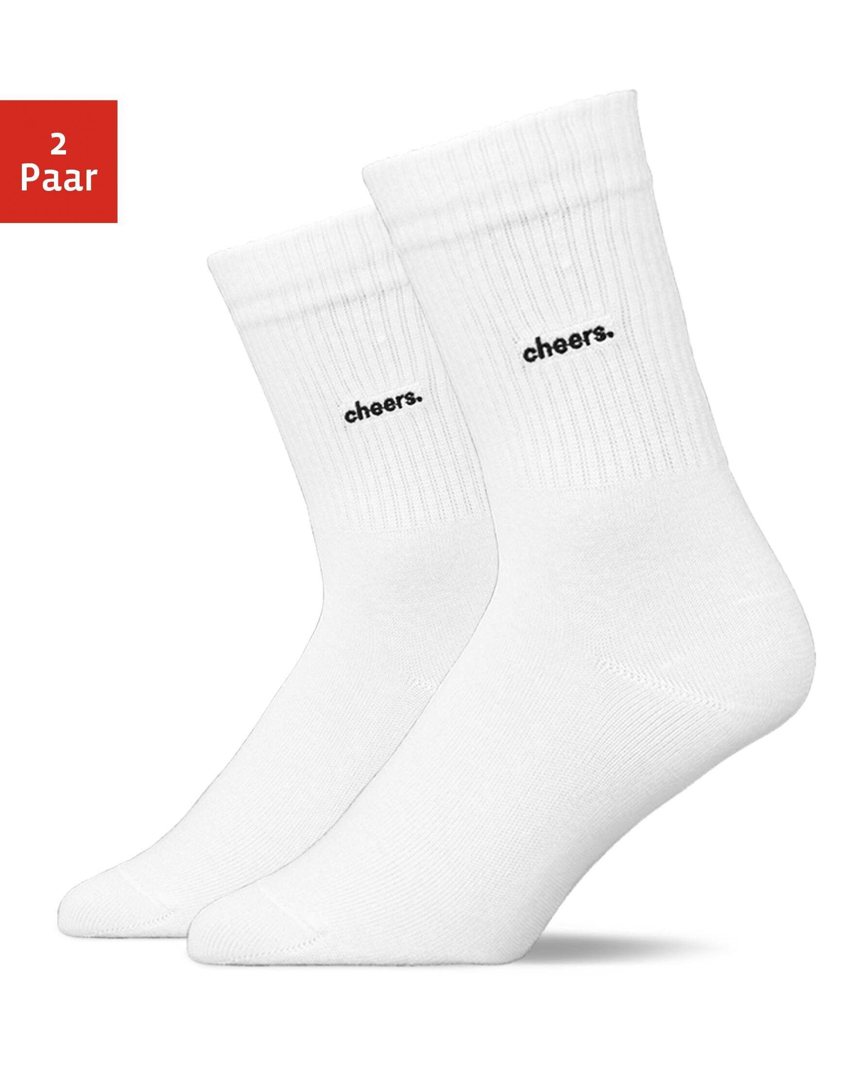 SNOCKS Tennissocken Hohe Sportsocken Statement (2-Paar) aus Bio-Baumwolle, mit Special-Design