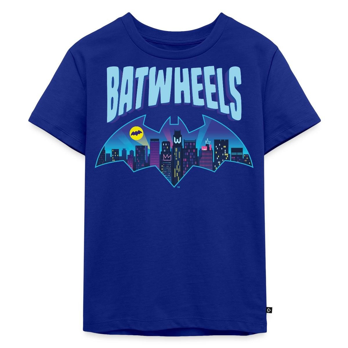 T-Shirt Batwheels Batman-Symbol Mit Skyline Von Gotham Kinder Premium T-Shirt
