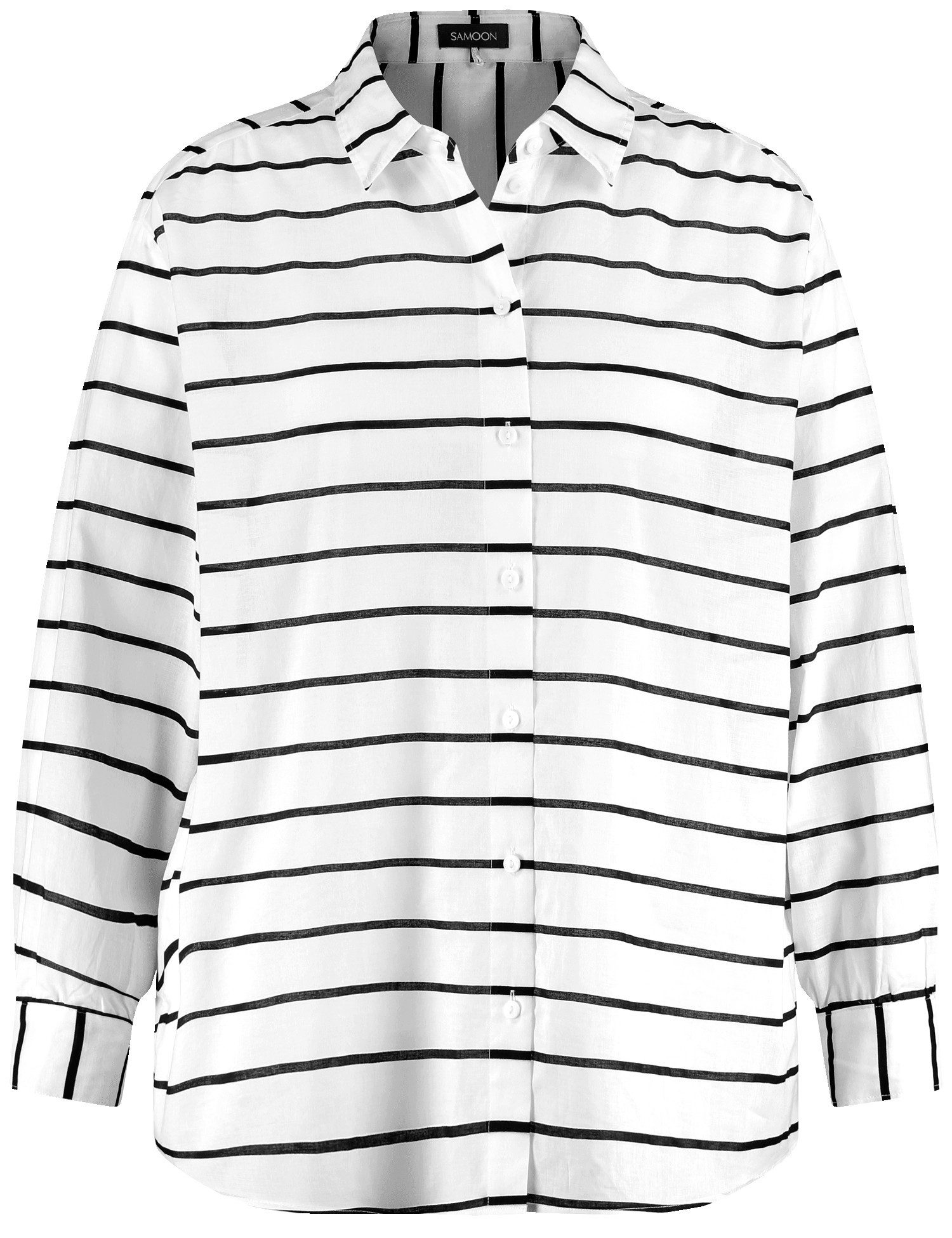 Samoon Klassische Bluse Leichte Longbluse aus Baumwoll-Voile