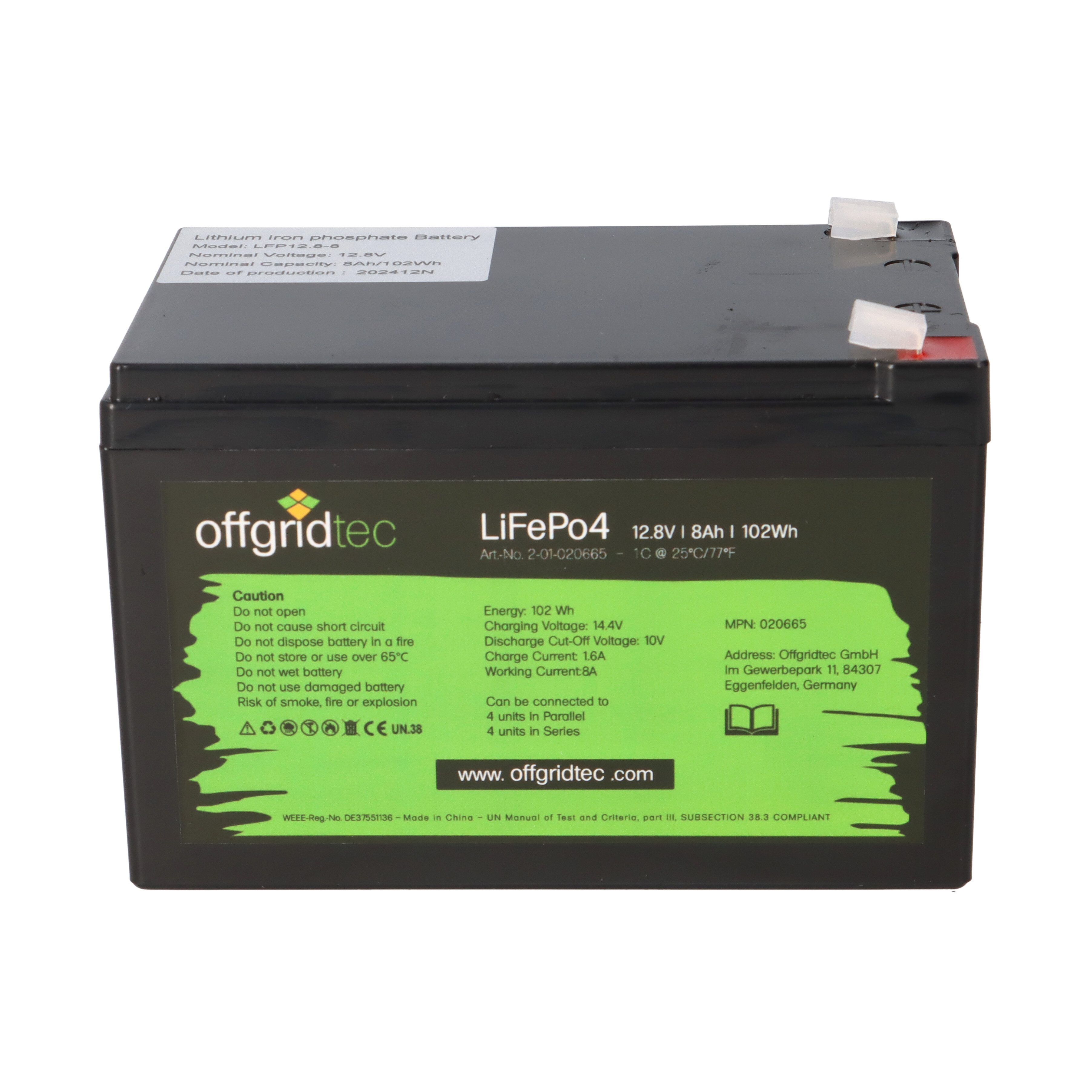 offgridtec Offgridtec LifePo4 Akku 12/8 12,8V 8Ah 103Wh Solarakkus