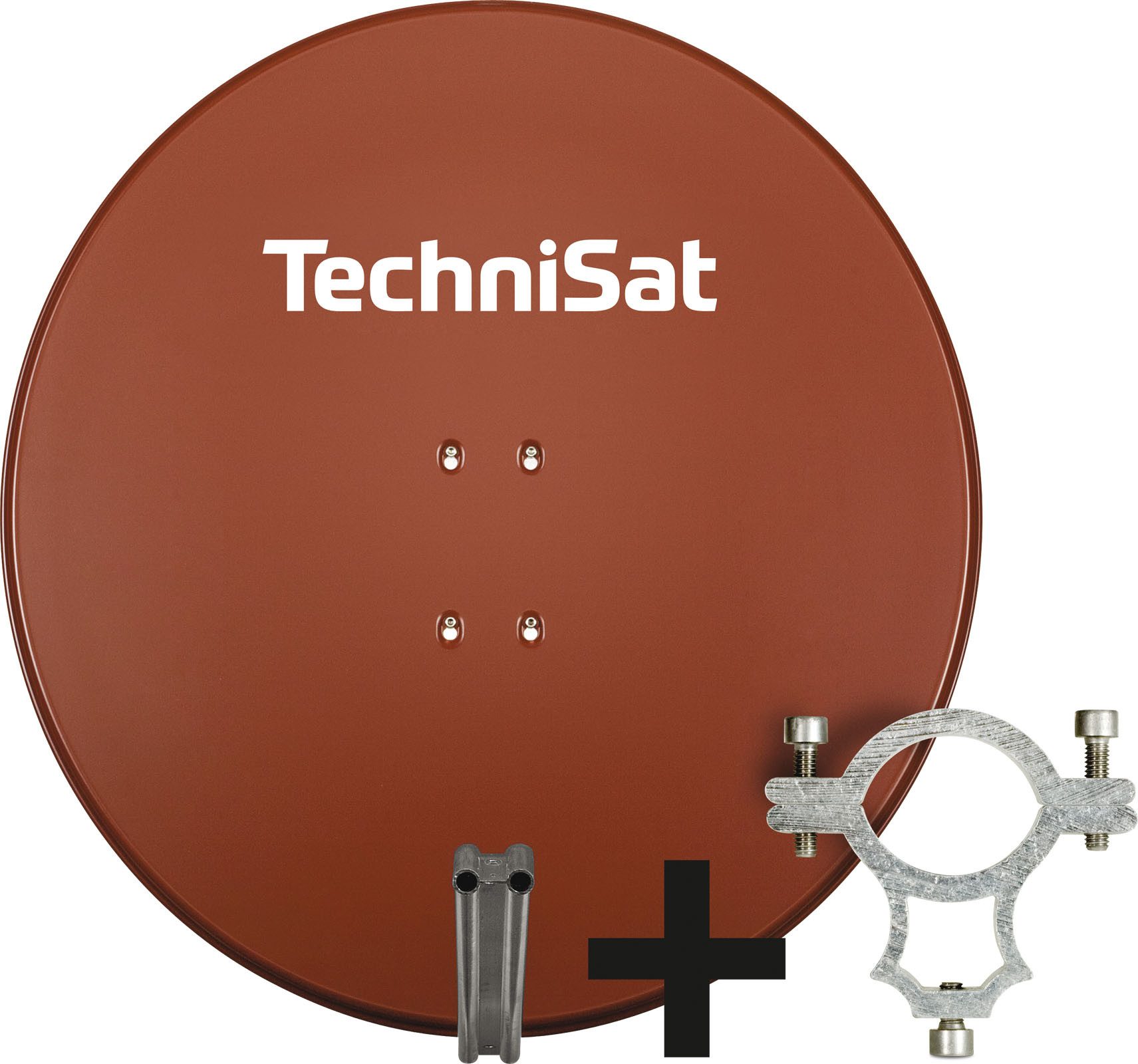 TechniSat SATMAN 850 PLUS inkl. LNB-Halteschelle Sat-Spiegel (85 cm, Aluminium, 85 cm Alu-Antenne mit AZ/EL-Halterung und 40 mm LNB-Halteschelle)