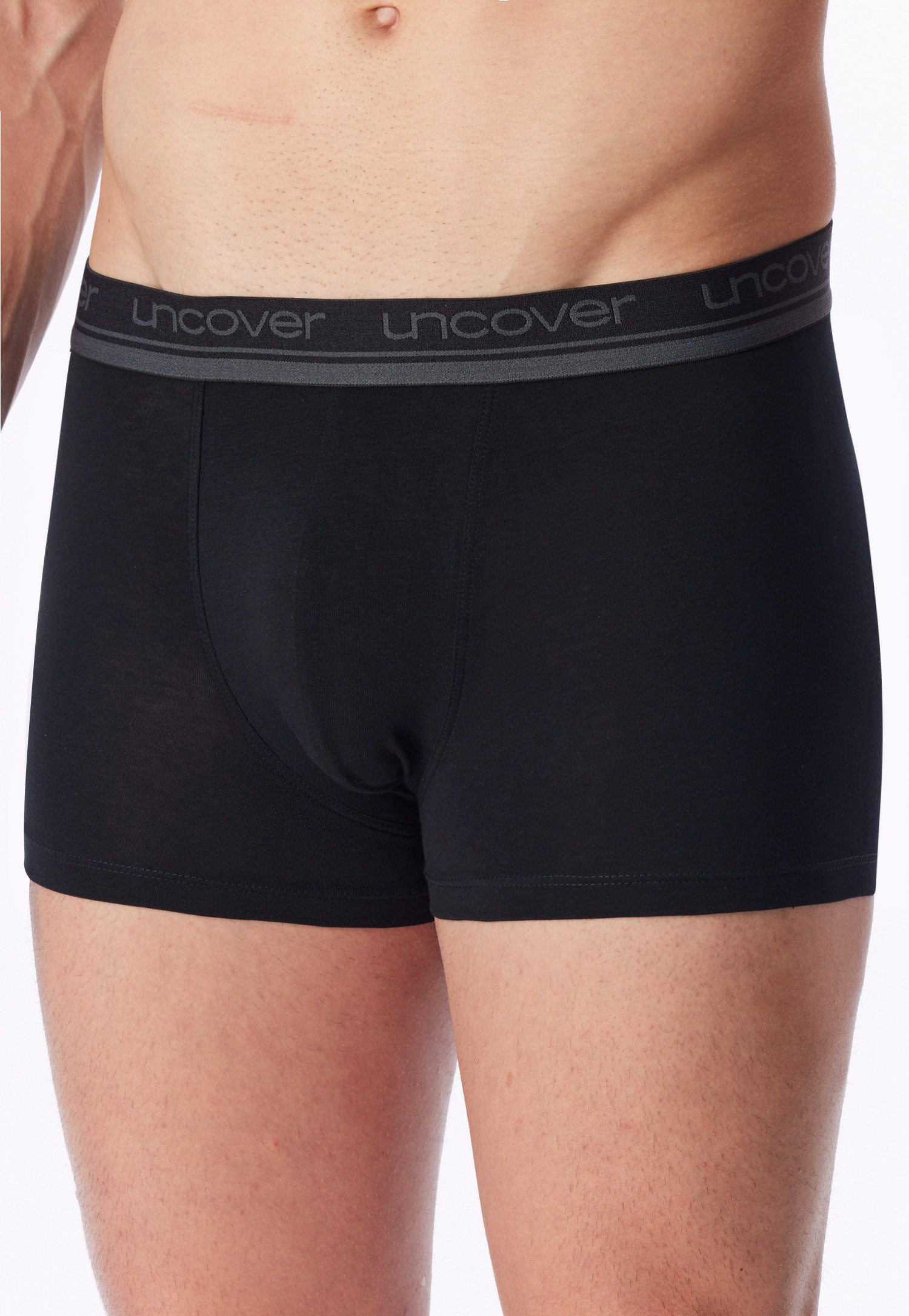 uncover by SCHIESSER Boxer Uncover Cotton (2er Pack) Logo-Bund, elastisch, ohne Eingriff, perfekter Sitz – Bild 3 von 5
