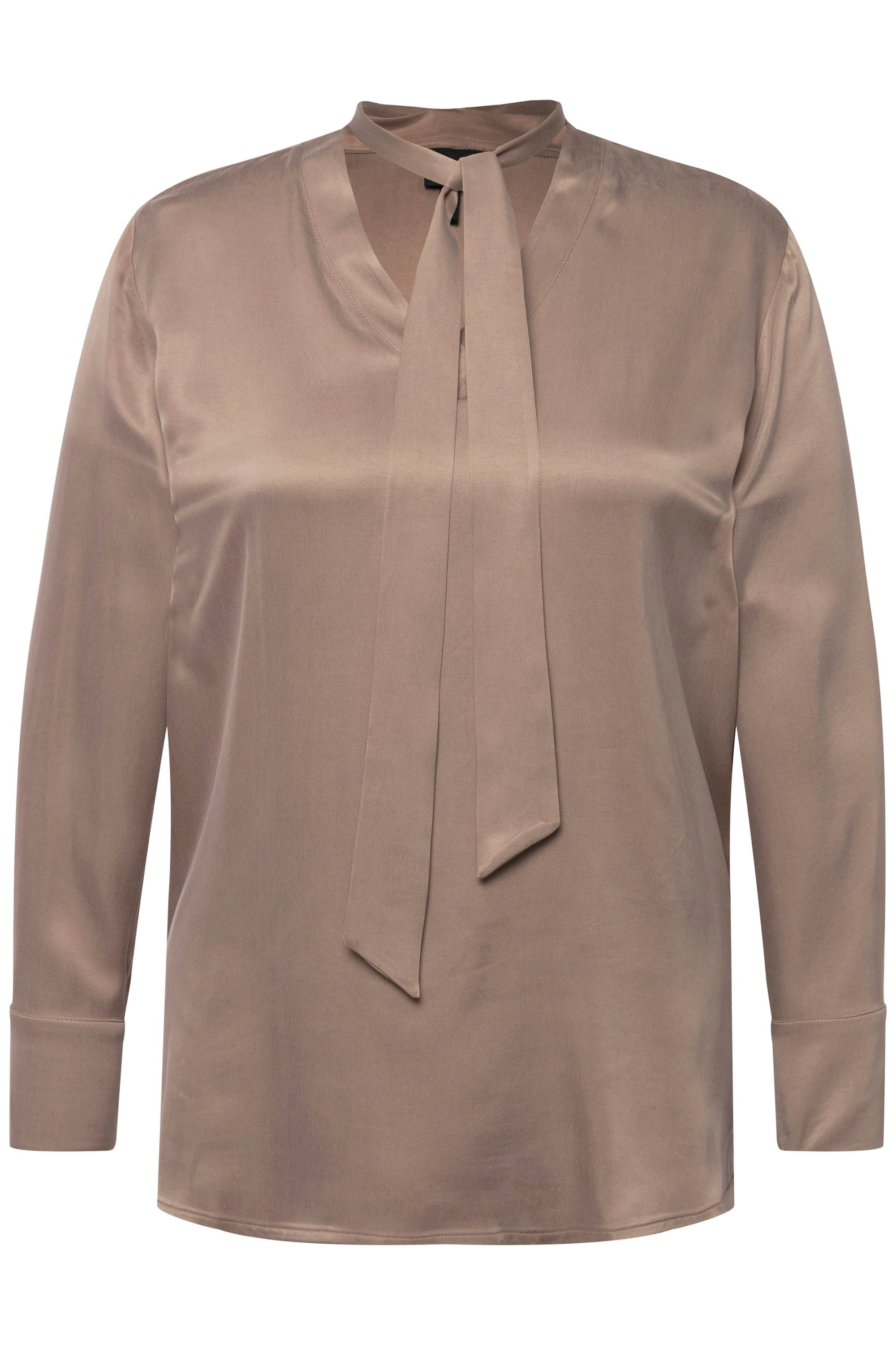 Ulla Popken Longbluse Cuprobluse Schluppe V-Ausschnitt günstig online kaufen