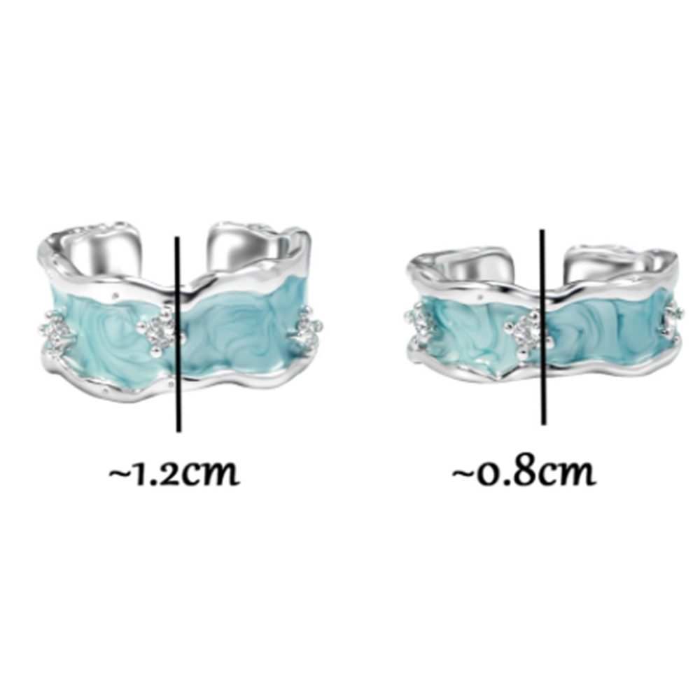 Haiaveng ohne Emaille-Ring Herren- Stück Verstellbarer Offener für Farbverlust, Ring Fingerring Paare, Unregelmäßiger 2 Damenring und