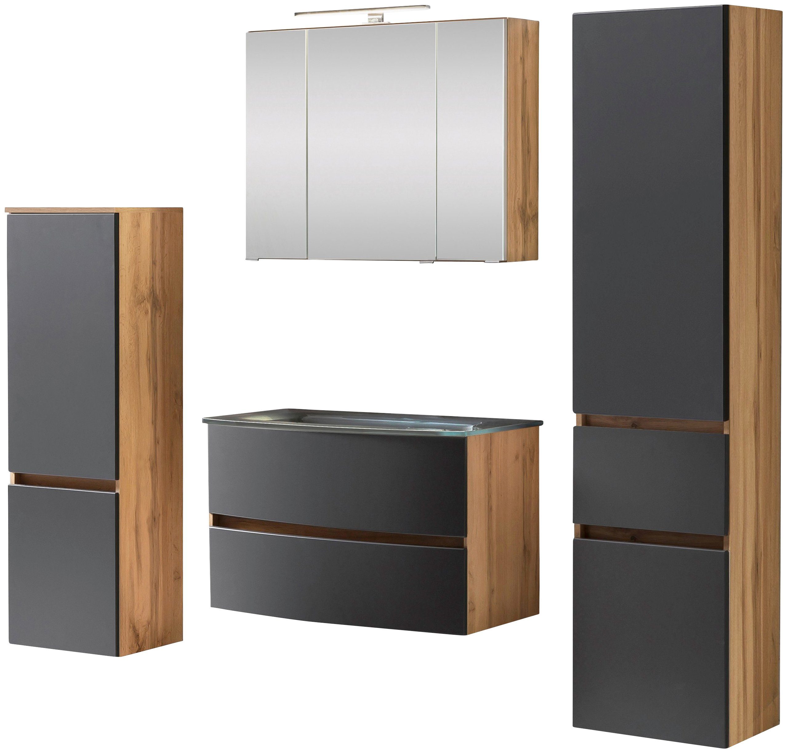 welltime Badezimmer-Set Kaunas, (Set, 4-St), Waschtisch-Set günstig online kaufen