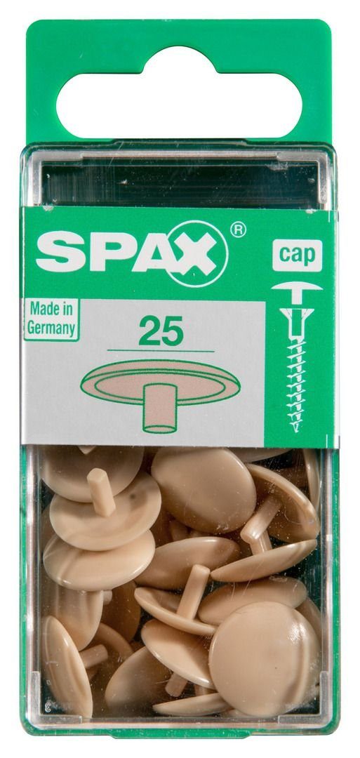 SPAX Abdeckkappe Spax Abdeckkappen beige zum stecken (stift) - 25 | Abschlusskappen