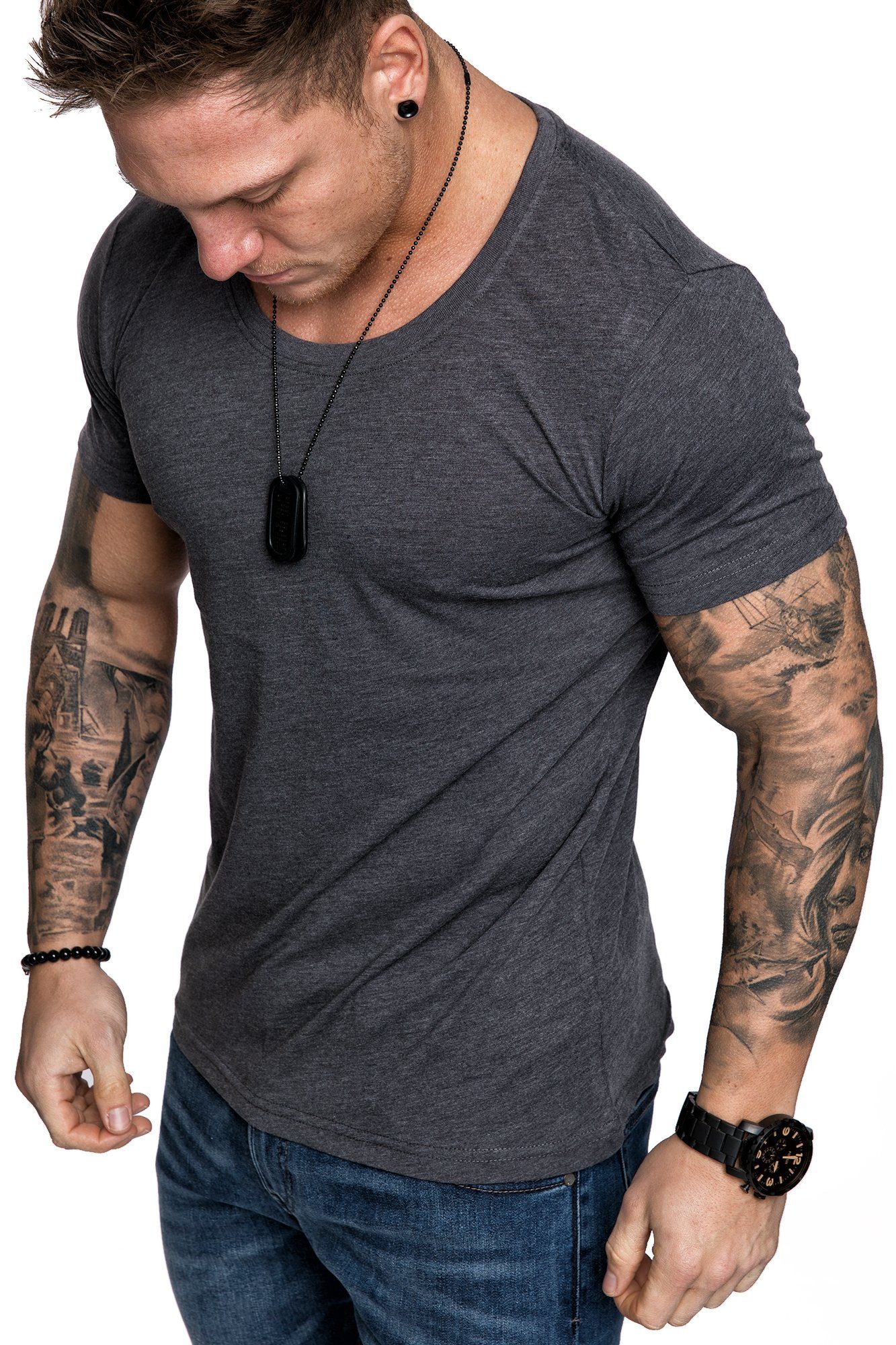 Amaci&Sons T-Shirt LANCASTER Basic T-Shirt mit günstig online kaufen