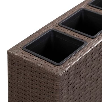 vidaXL Hochbeet Garten-Hochbeet mit 4 Töpfen 80x22x79 cm Poly Rattan Braun (1 St)