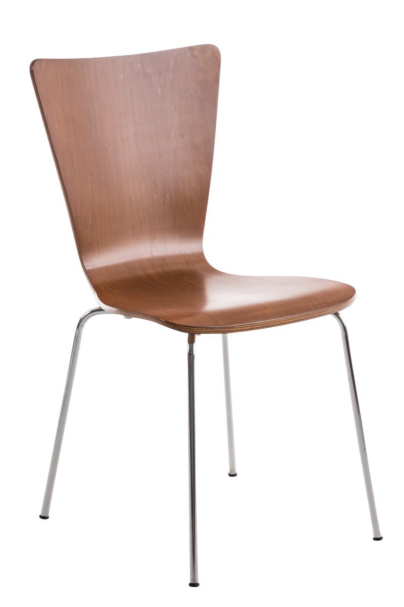 CLP Besucherstuhl Aaron, Metall, ergonomisch geformter Holzsitz braun | Besucherstühle