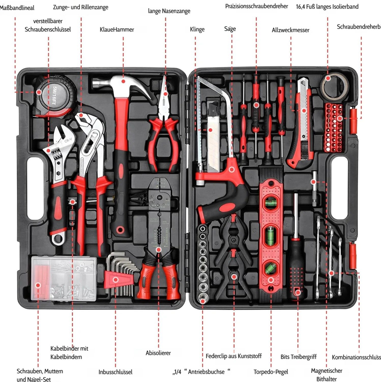 TLGREEN Werkzeugset 218-teiliger Werkzeugsatz,Premium-werkzeugkoffer, (inkl günstig online kaufen