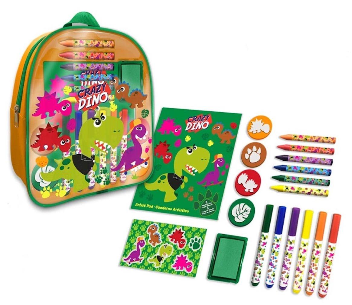 Kids Euroswan Malstift Rucksack mit Schreibwaren Dinosaurier Motiv