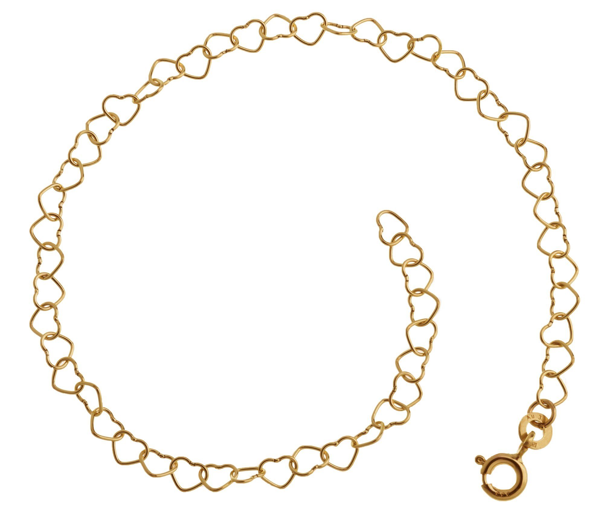 Kinder Teens (Gr. 128 - 182) Silberkettenstore Goldarmband Herzarmband - 333 Gold, Länge wählbar von 16-22cm