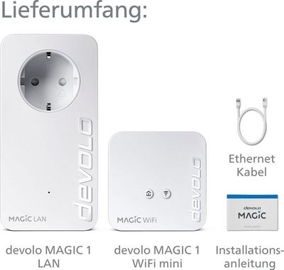 DEVOLO »Magic 1 WiFi mini Starter Kit (1200Mbit, G.hn, Powerline + WLAN, Mesh)« WLAN-Router