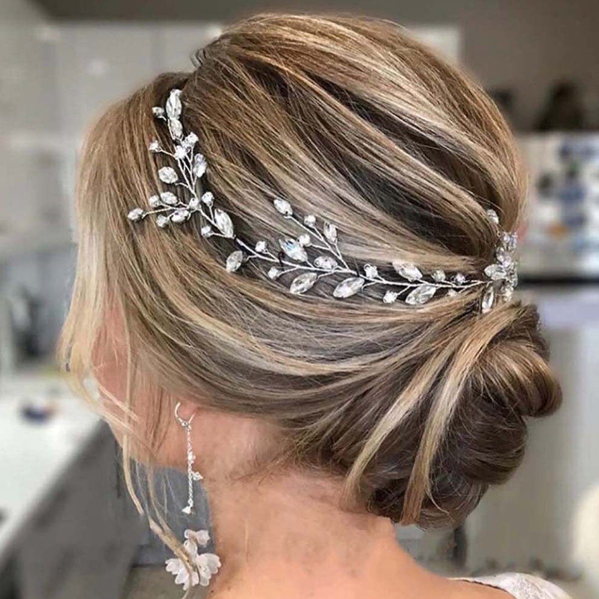Frau Jormftte Diadem Perle Blume Braut Rebe Kopfschmuck,für Hochzeit Haar Stirnband