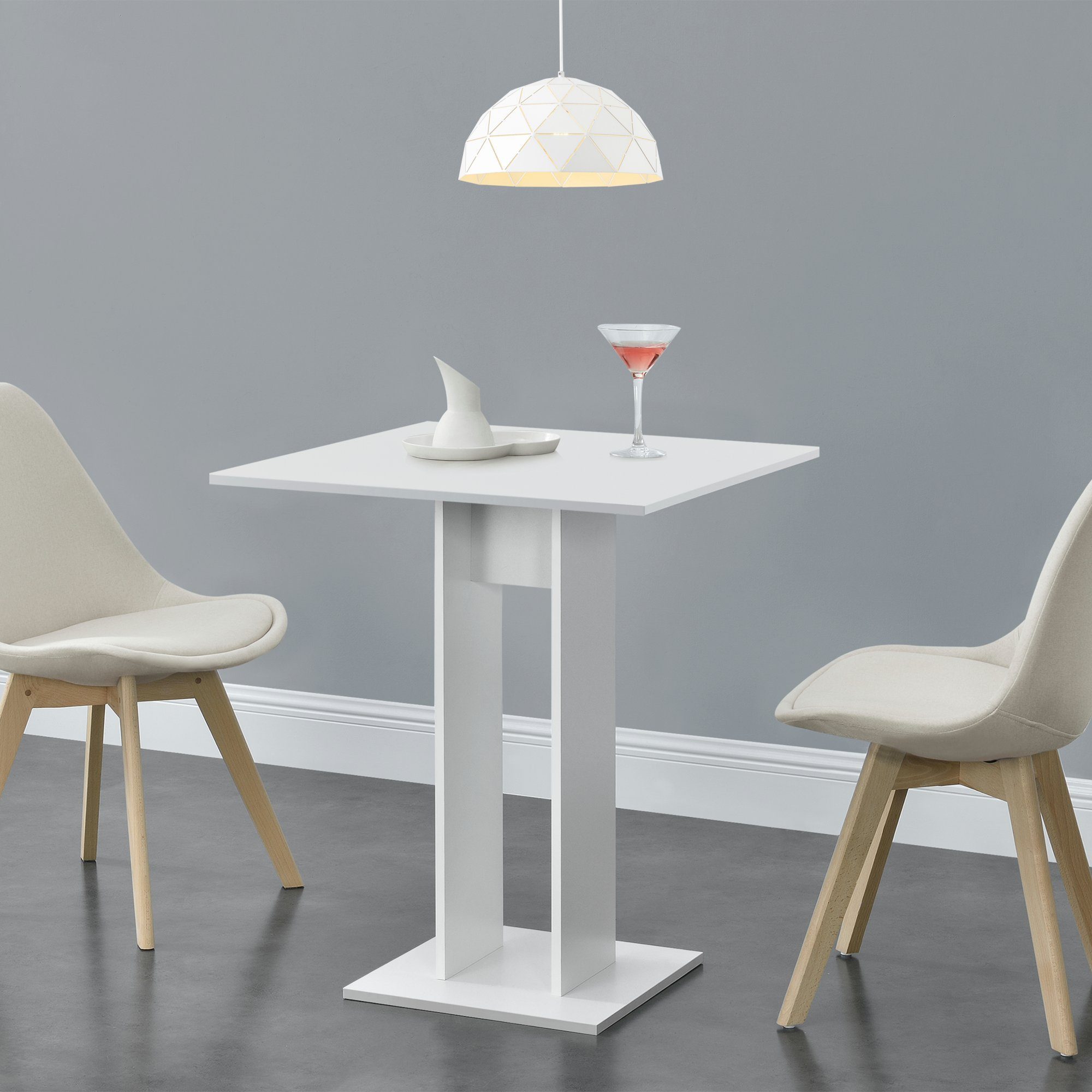 en.casa Küchentisch, »Lindesnes« Säulentisch quadratisch 65x65x78cm günstig online kaufen