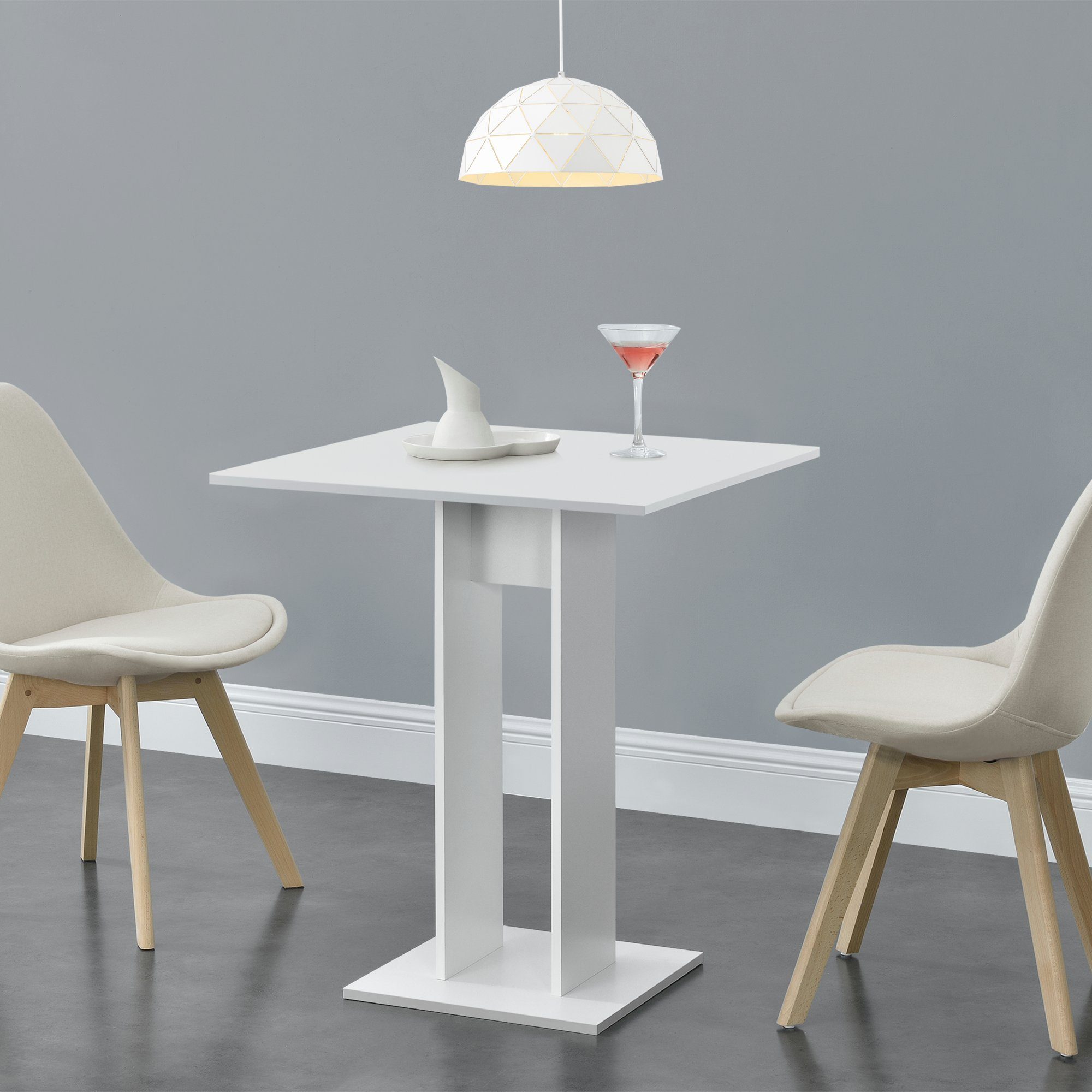 en.casa Küchentisch, »Lindesnes« Säulentisch quadratisch 65x65x78cm weiß  online kaufen | OTTO