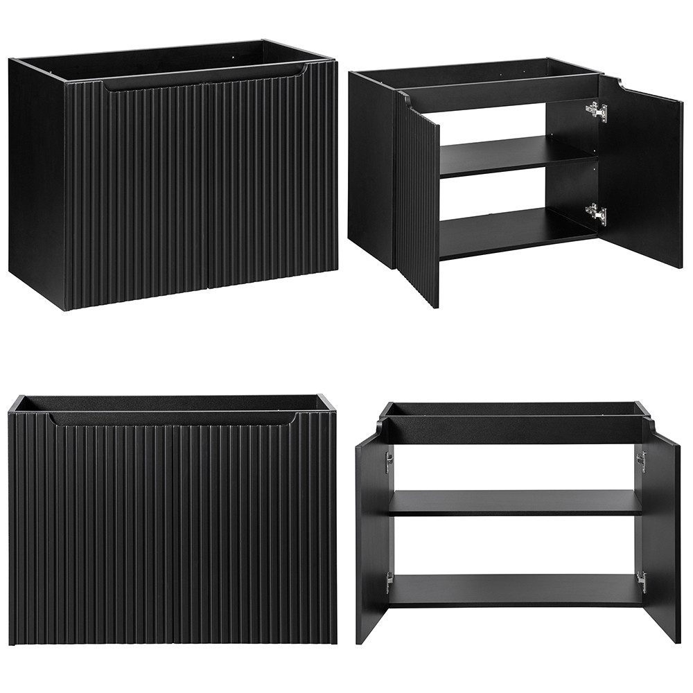 Lomadox Waschbeckenschrank NEWPORT-56-BLACK 80 cm Waschtisch-Unterschrank 4 günstig online kaufen