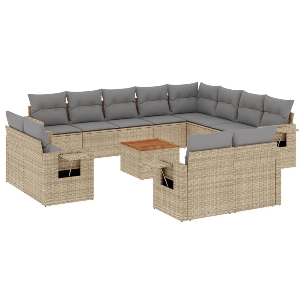 vidaXL Gartenlounge-Set 13-tlg. Garten-Sofagarnitur mit Kissen günstig online kaufen