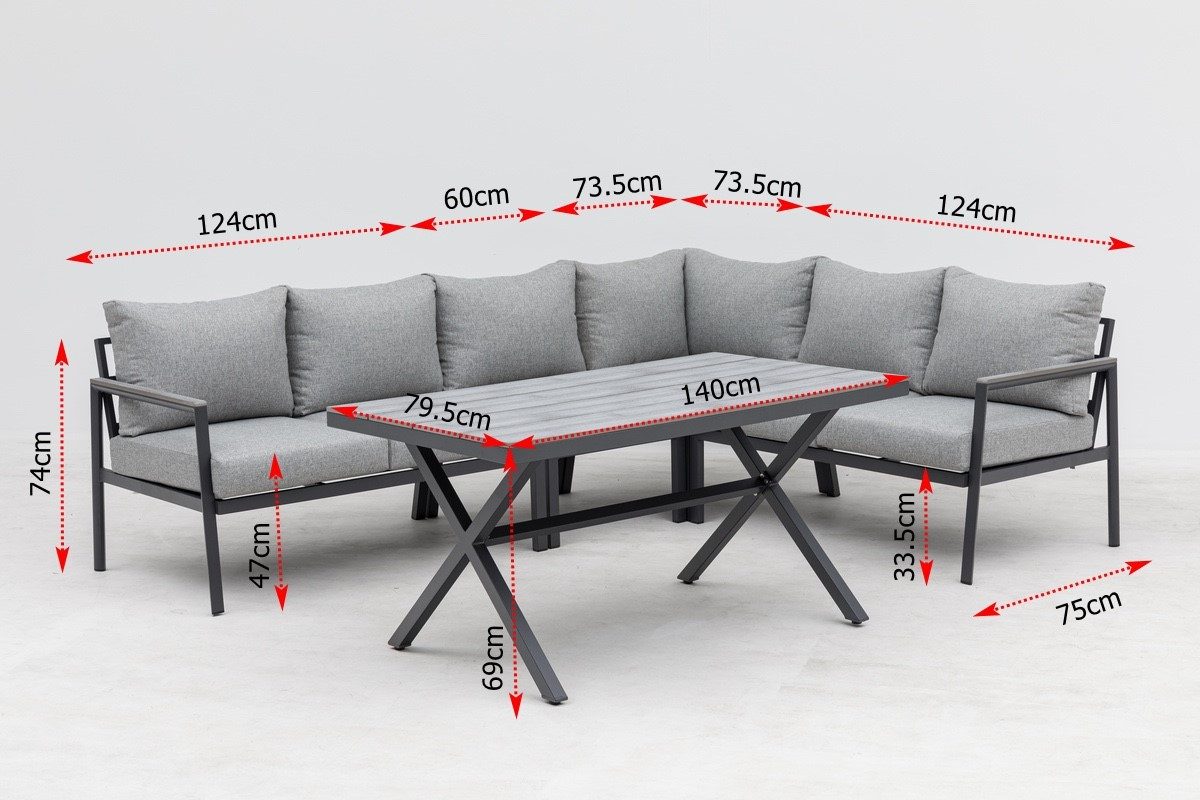 Gardissimo Gartenlounge-Set Jolie Nonwood Dining Gartenmöbelset, (Set, 4-tl günstig online kaufen