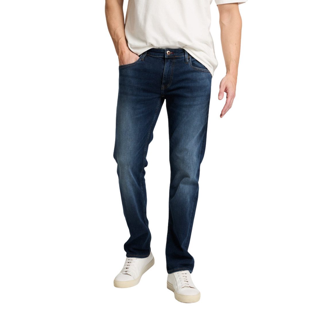 CROSS JEANS® Slim-fit-Jeans Damien E198-091 Dark Blue Used 5-Pocket Style