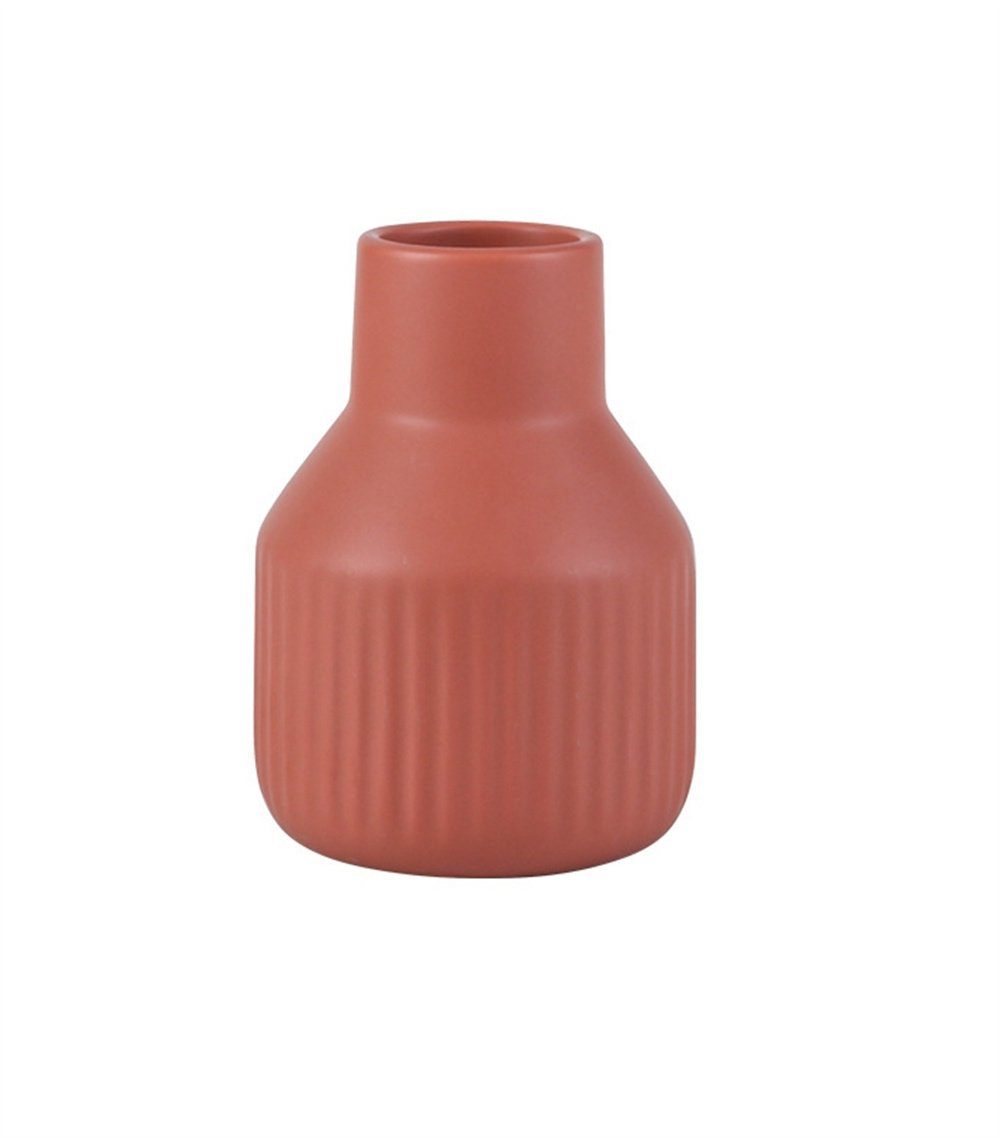 HAMÖWO Dekovase Keramik Vase Modern Art Deco Vase Rund Dekorative Vase Rot