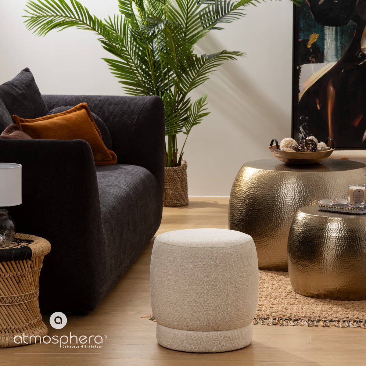 Atmosphera Créateur d'intérieur Polsterhocker (1 Stk., günstig online kaufen