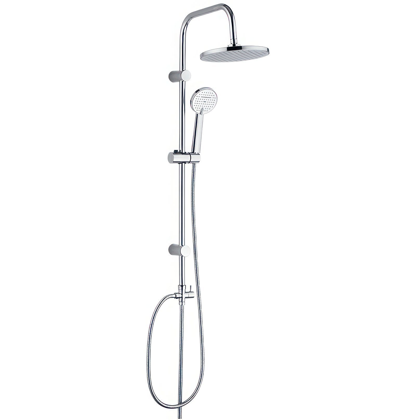 KOLMAN Duschsystem LESTE Brausegarnitur Regendusche, Höhe 100 cm, 2 Strahlart(en), in Silber