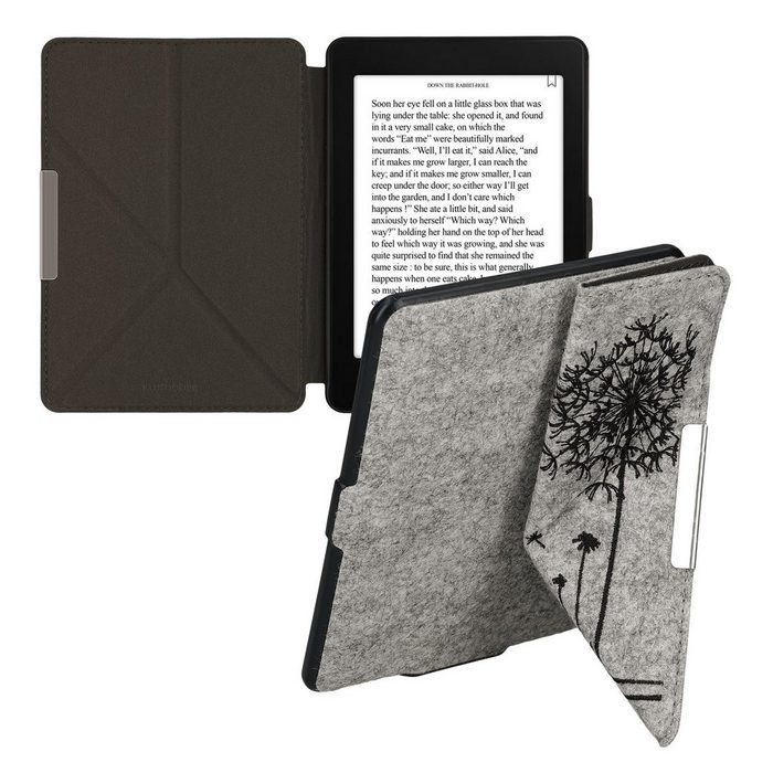 kwmobile E-Reader-Hülle Filz Hülle für Amazon Kindle Paperwhite Cover eReader Case mit Standfunktion Magnetverschluss