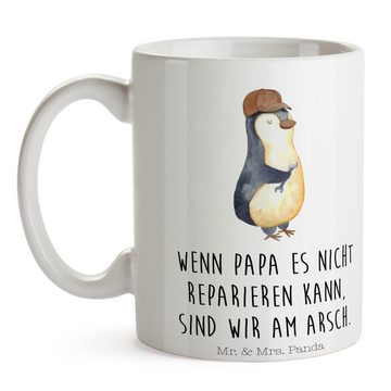 Mr. & Mrs. Panda Tasse Wenn Papa es nicht reparieren kann, sind wir am Arsch - Weiß - Gesche, Keramik, Herzberührende Designs