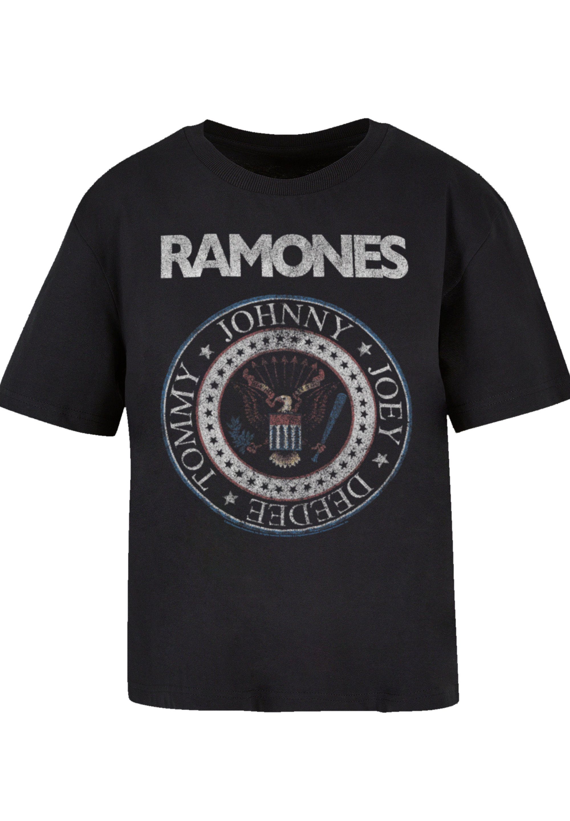 T-Shirt kombinierbar F4NT4STIC Band Red Rock-Musik, und Komfortabel Band, Ramones White Qualität, vielseitig Seal Musik Rock And Premium