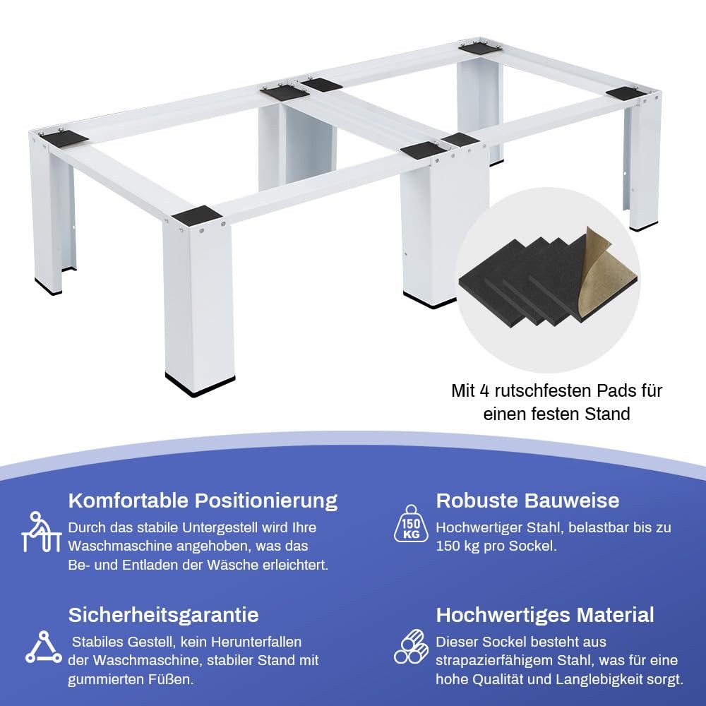 XERSEK Waschmaschinenunterschrank Einzel/Doppel Waschmaschinen Untergestell günstig online kaufen