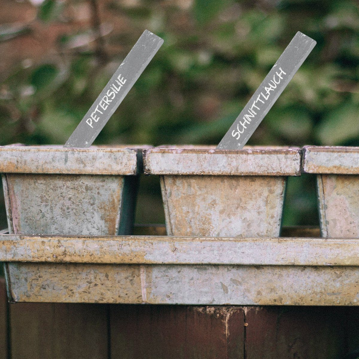 Antikas Gartenfigur Pflanzenschild aus Schiefer, 6er Set, Topfpflanzen, Beet, Zierpflanzen