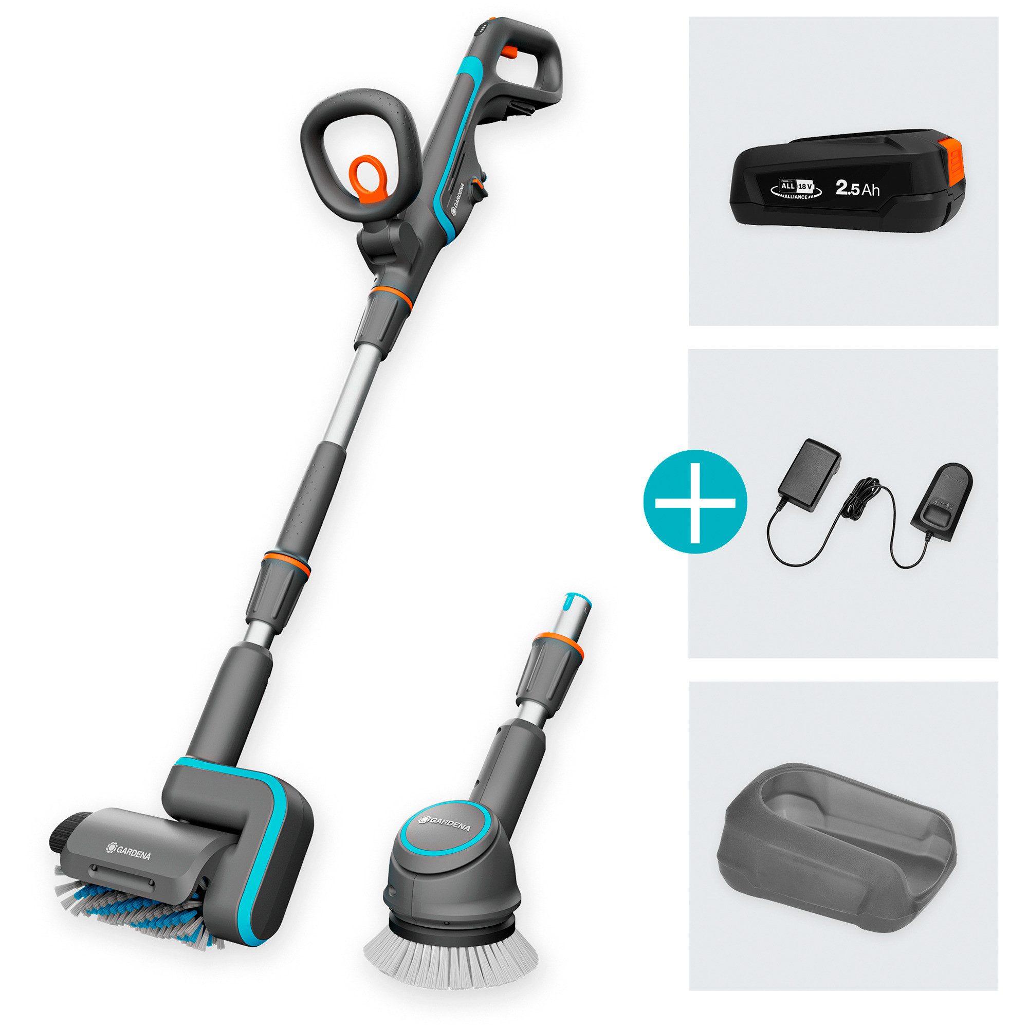 GARDENA Handkehrmaschine GARDENA Akku-Multi-Reiniger AquaBrush Universal