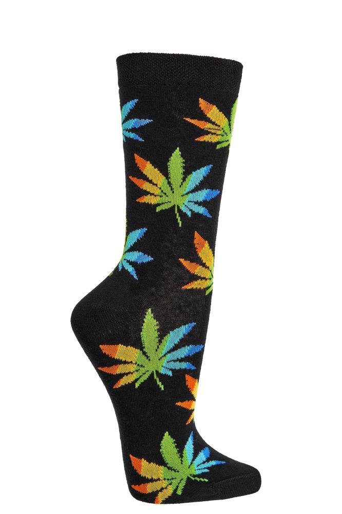 Wowerat Freizeitsocken 2 Paar Fun Socken, Spaß mit Socken, Hanf Motive, für Damen & Herren