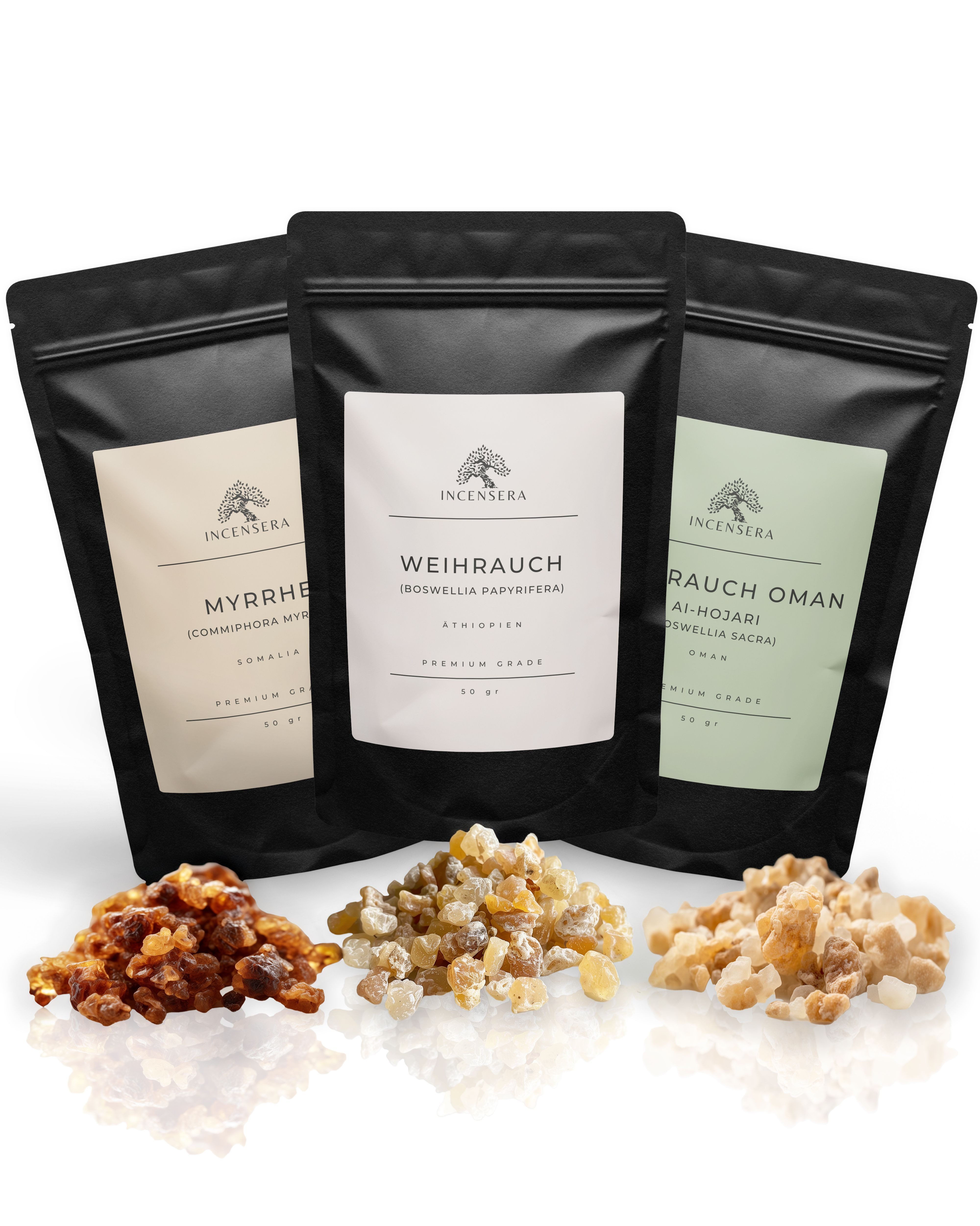 Incensera Ароматические палочки-Halter 3-teiliges Weihrauch Set zum Räuchern, Räucherwerk, Räuchermischung, reines Weihrauch Räucher-Set