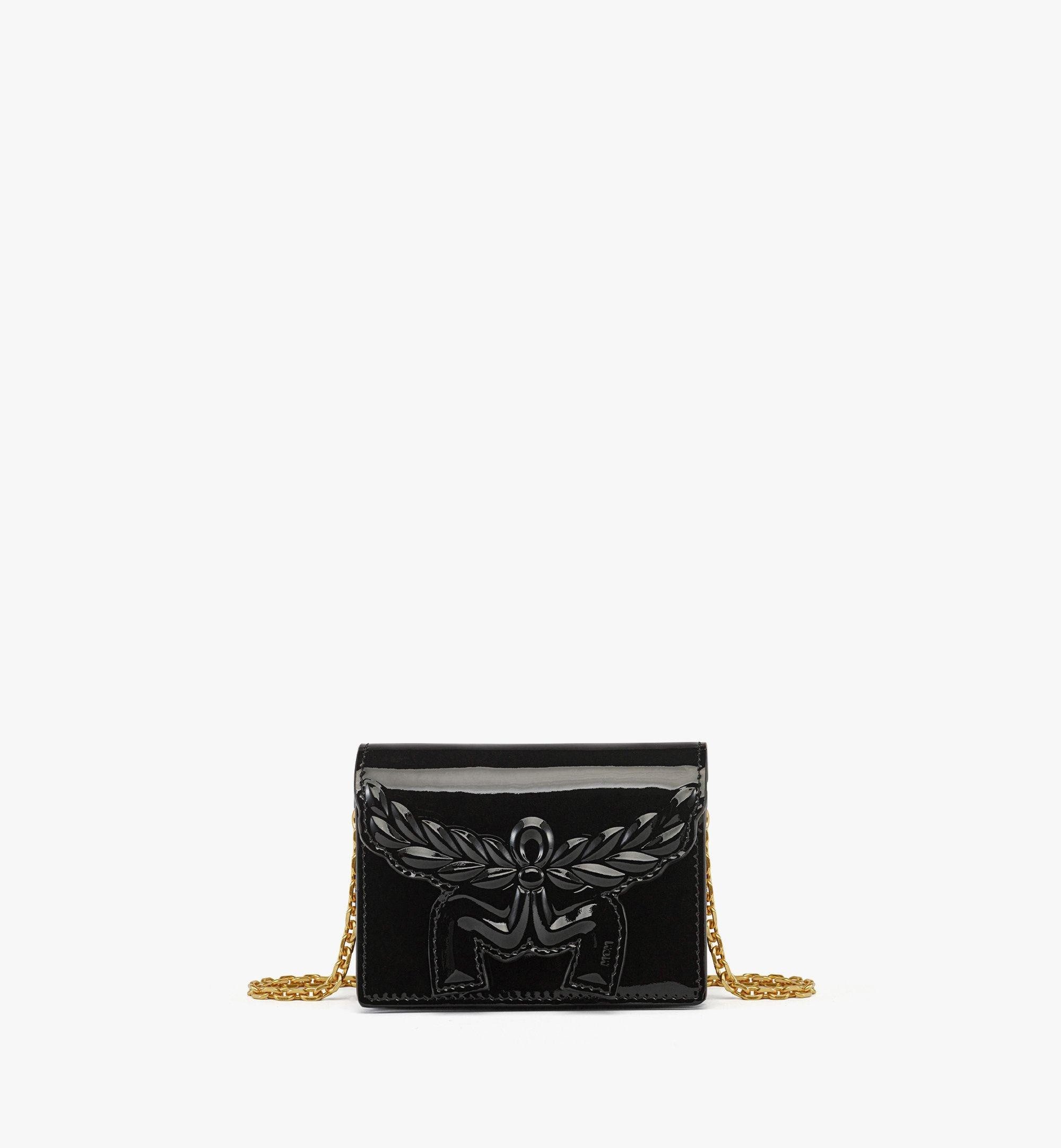 MCM Umhängetasche Himmel Laurel Kettenbörse aus Lackleder