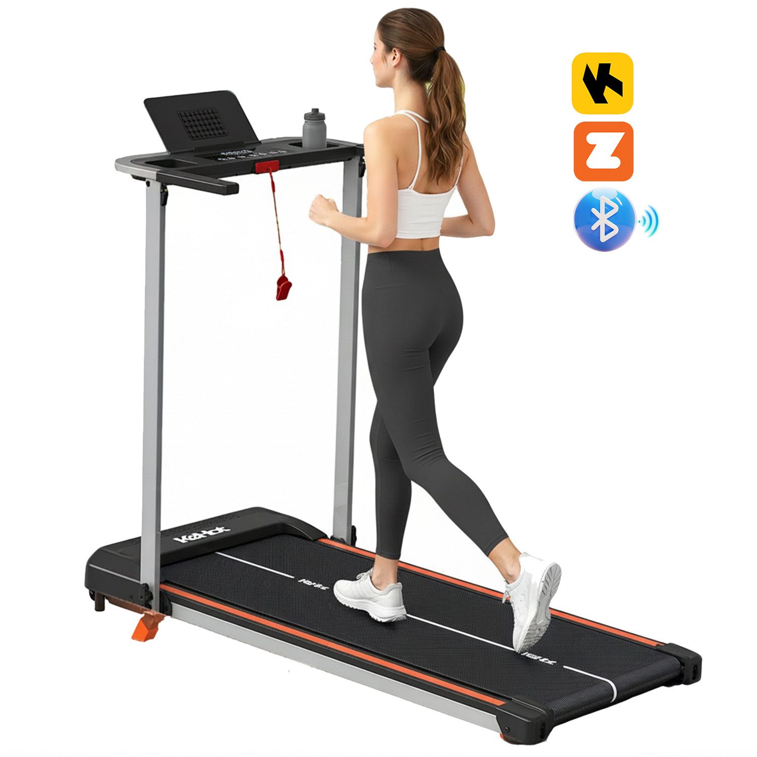 WILGOON Laufband Klappbares Laufband für Zuhause mit Bluetooth & App-Steuerung (Kompakt Laufband 1–12 km/h, 9% Steigung, 2,5 PS Motor, 38×100 cm Lauffläche, leise, inklusive Sicherheits-Key), Bluetooth & App-kompatibel (Zwift/Kinomap), bis 100 kg