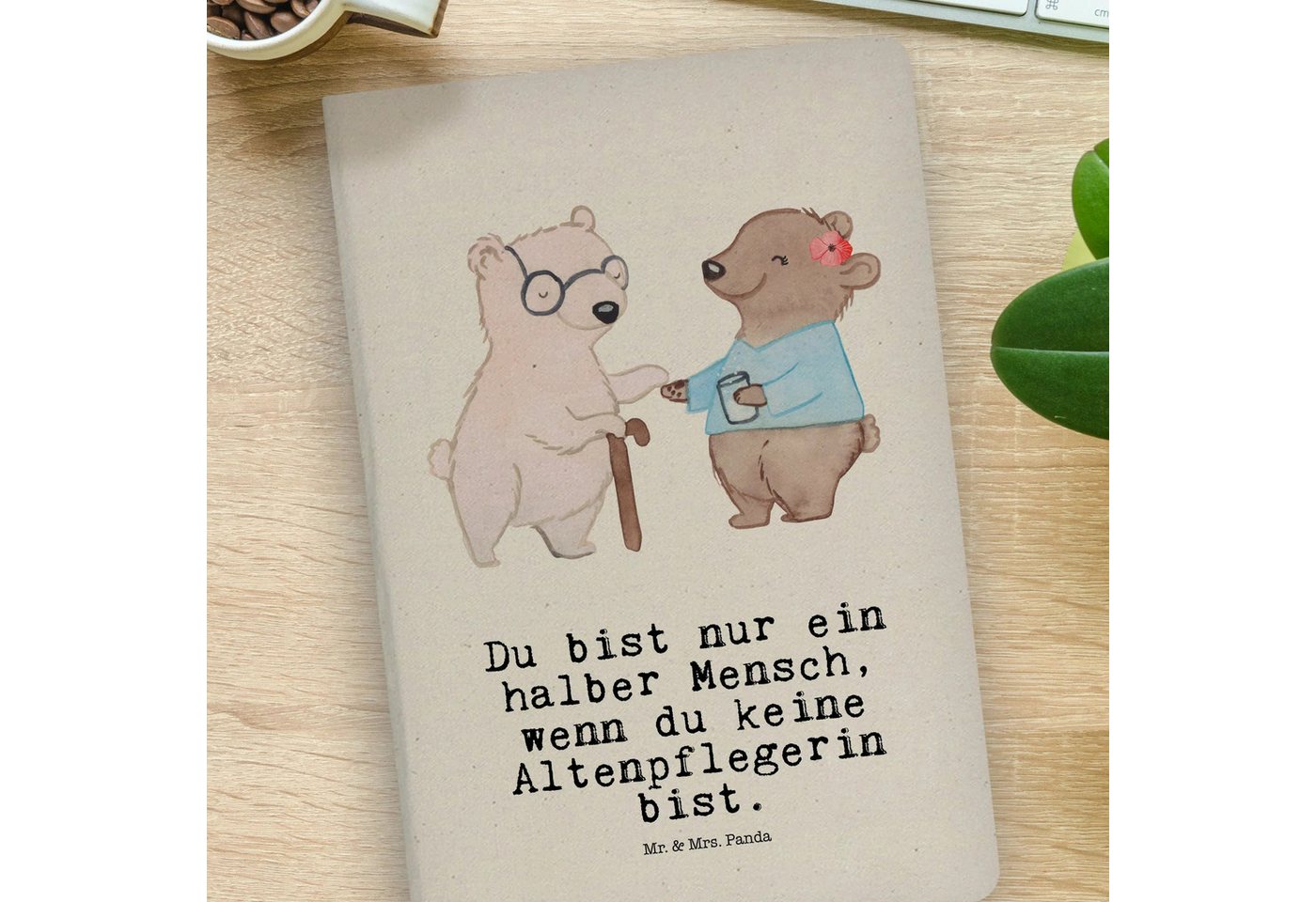 Thumbnail - Mr. & Mrs. Panda Notizbuch Altenpflegerin Herz - Transparent - Geschenk, A4 Notizbuch Punkte, Ko Mr. & Mrs. Panda, Kreat...