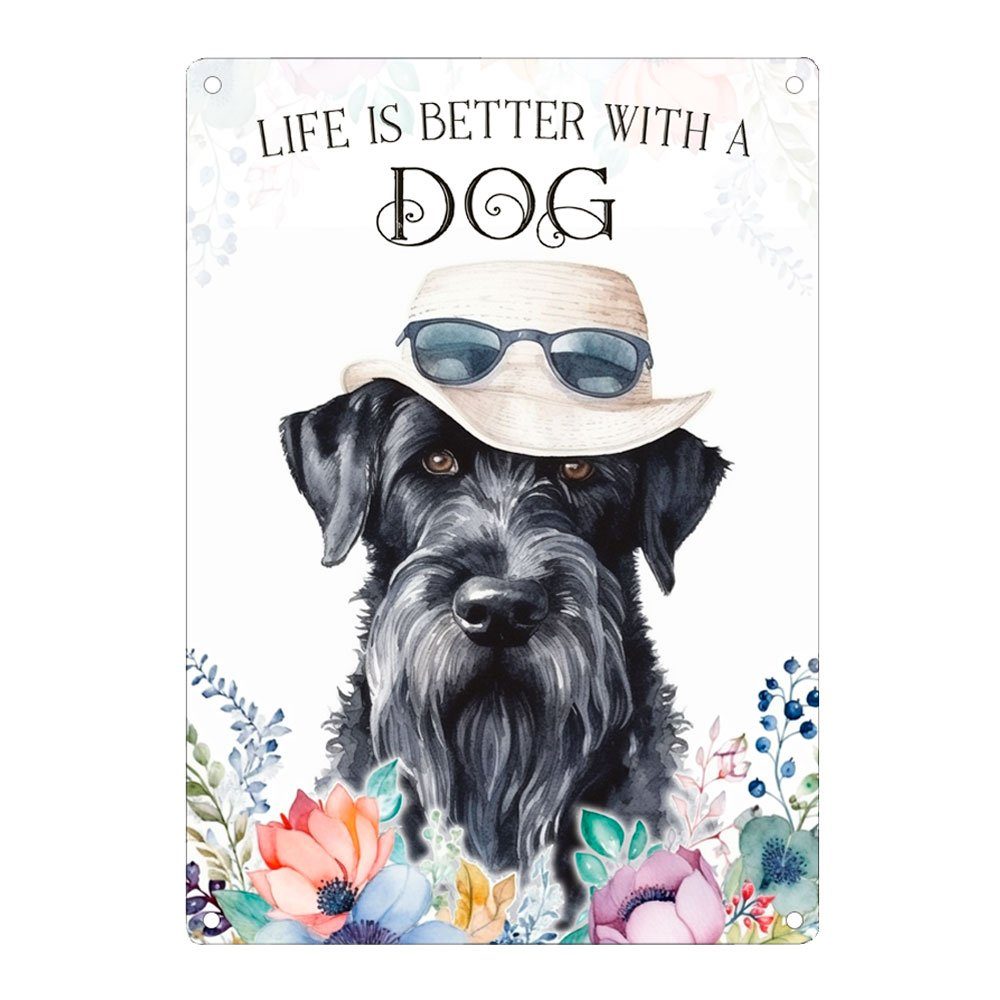 Metallschild Hundeschild RIESENSCHNAUZER - Dekoschild mit Hunderasse, Geschenk