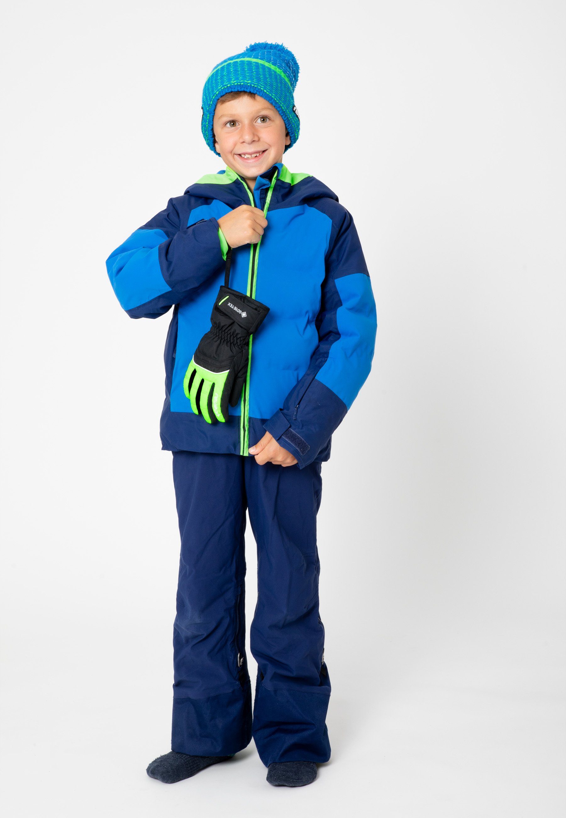 Reusch Skihandschuhe Teddy GORE-TEX mit grün-schwarz wasserdichter Funktionsmembran