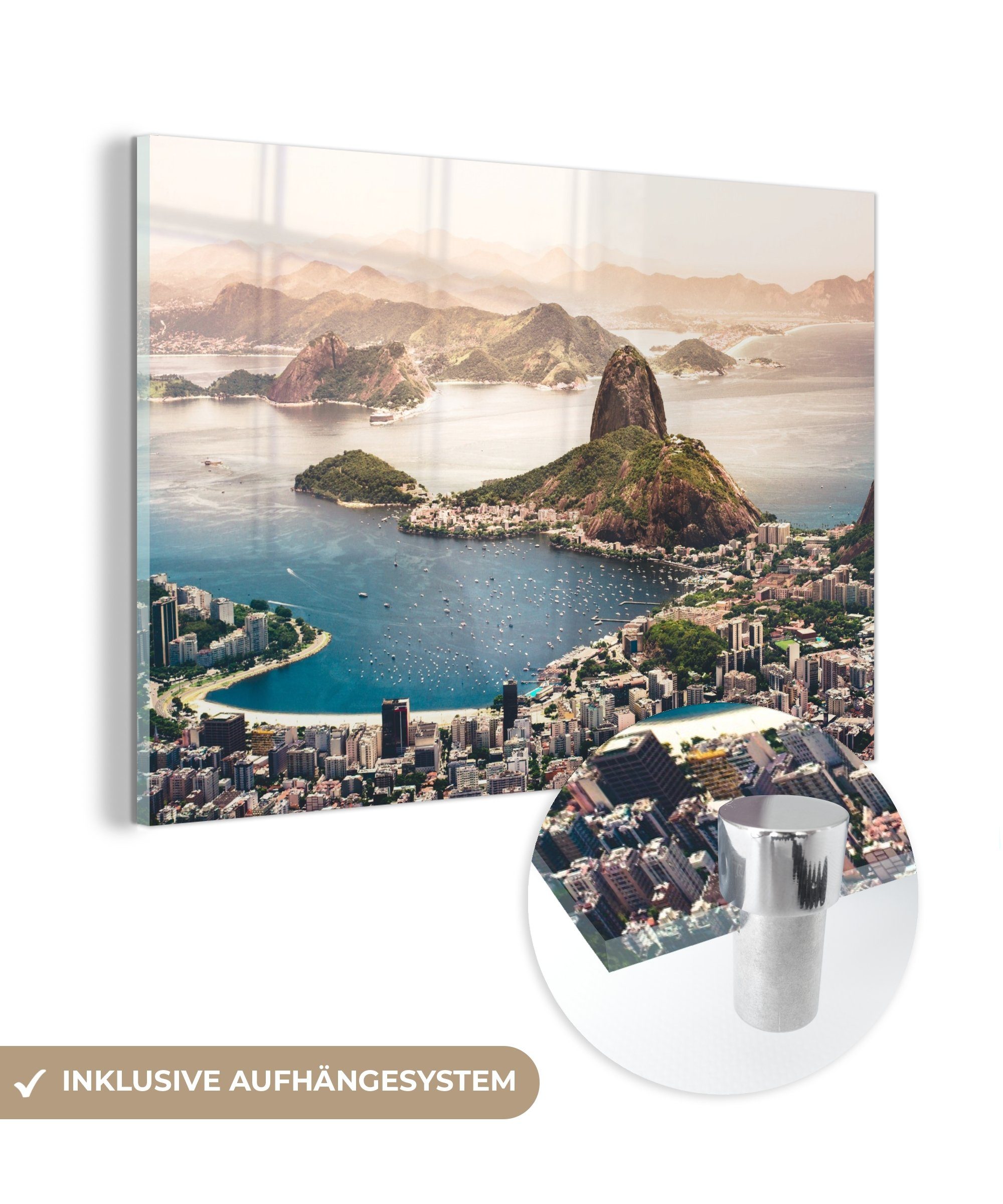 MuchoWow Acrylglasbild Brasilien - Wasser Wohnzimmer - Acrylglasbilder (1 St), & Schlafzimmer Stadt