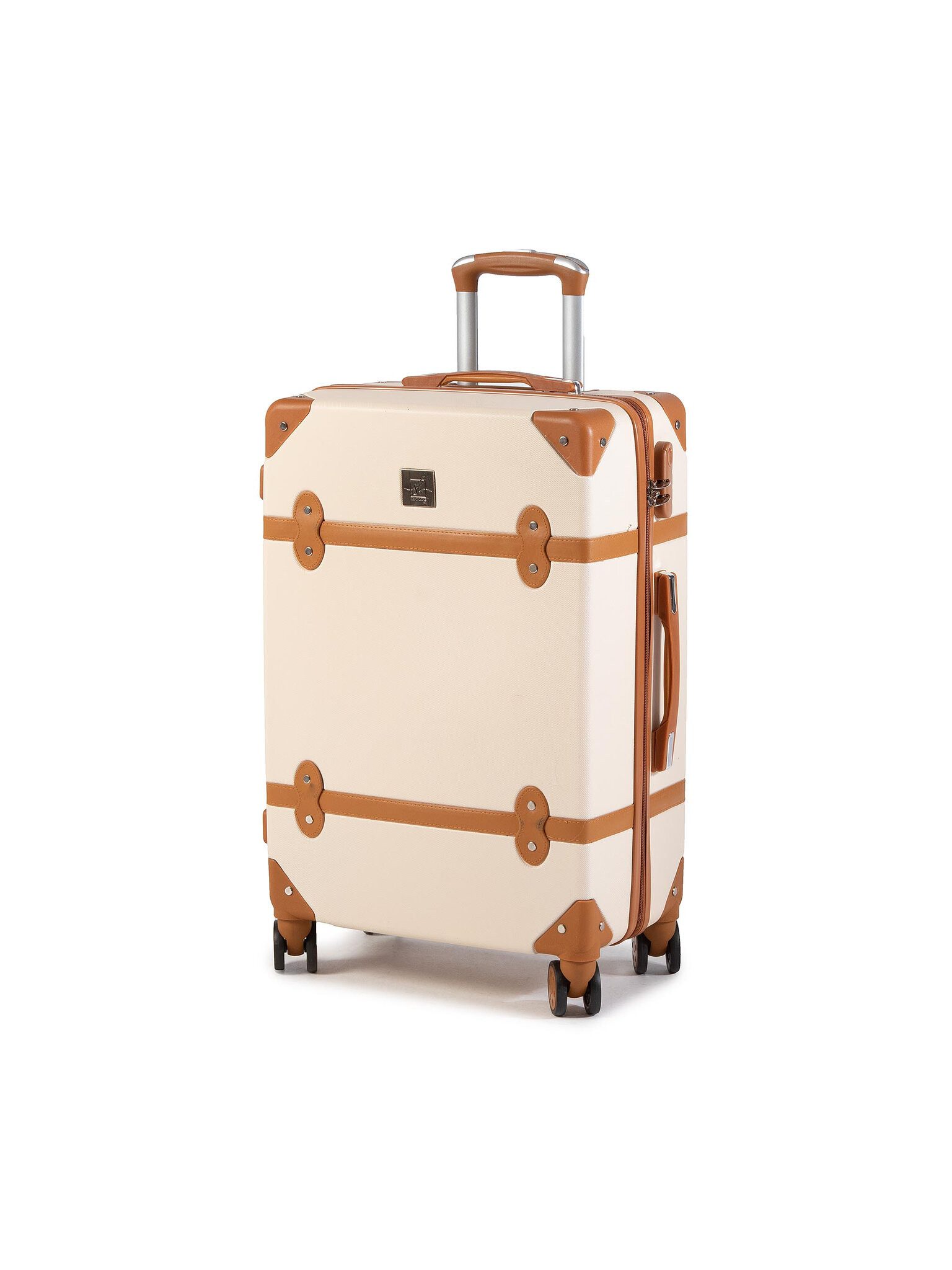 Semiline Hartschalen-Trolley Mittelgroßer Koffer T5506-3 Beige günstig online kaufen