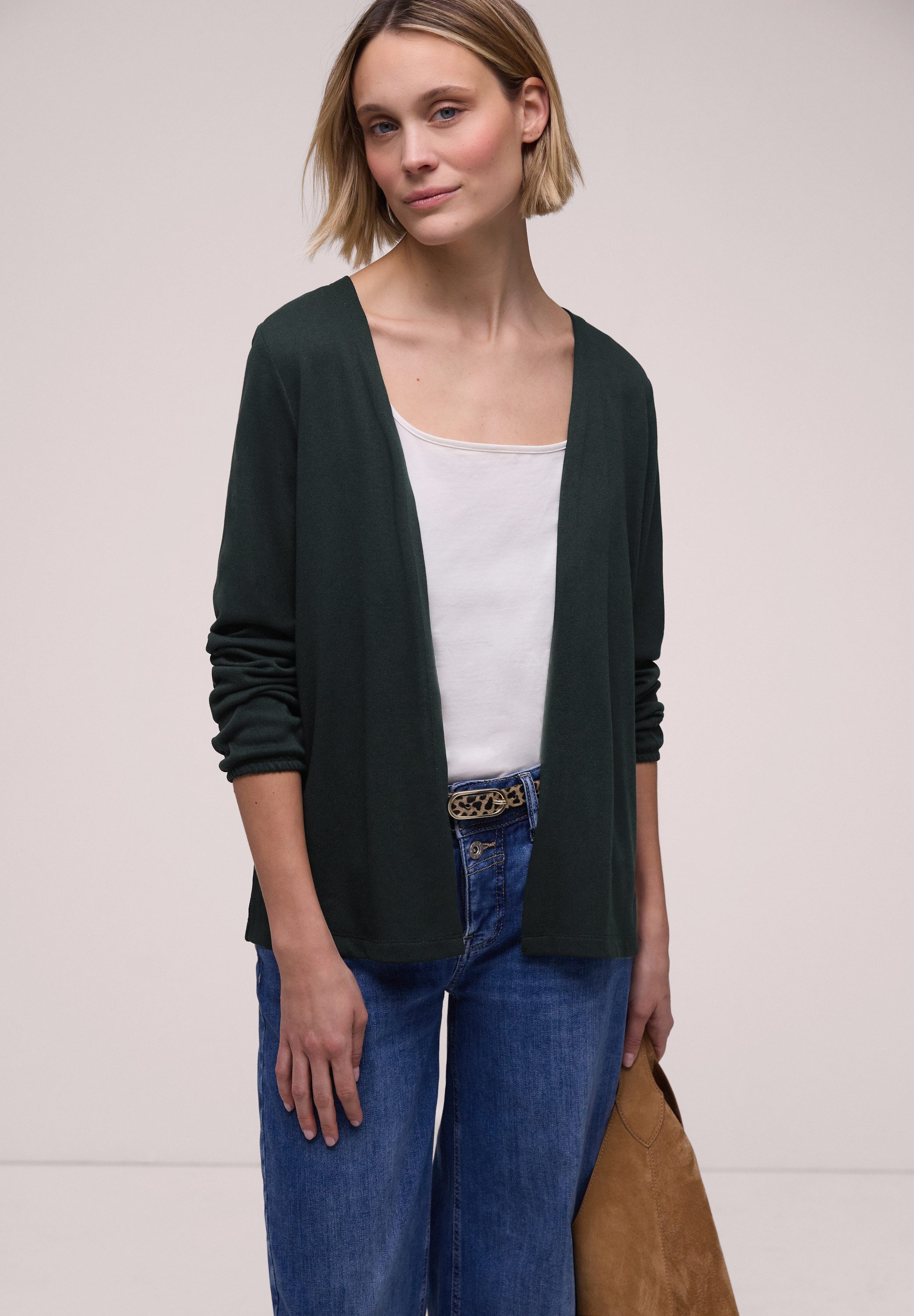 STREET ONE Cardigan bestehend aus einem Materialmix