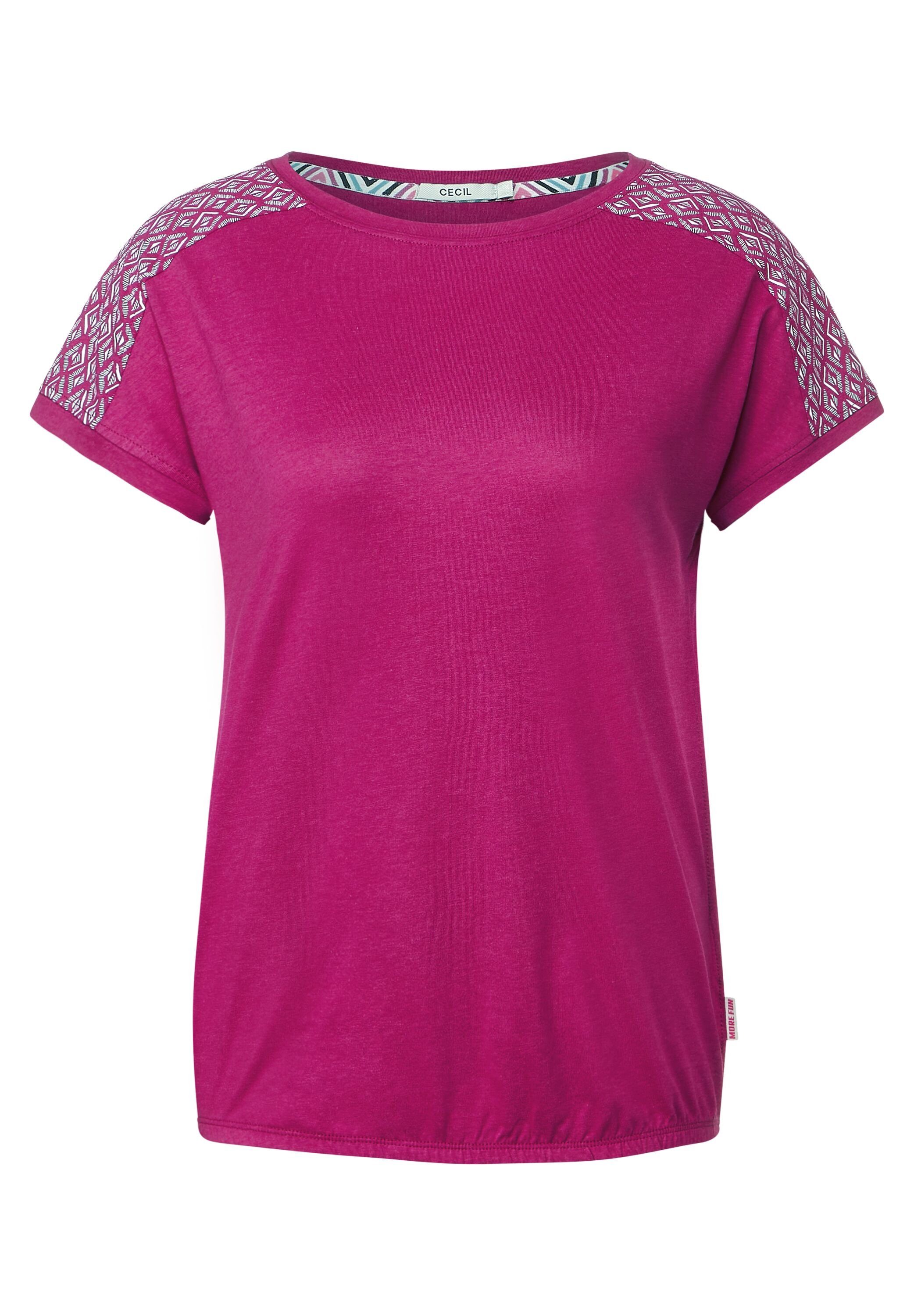 Cecil T-Shirt cool softem pink aus Materialmix