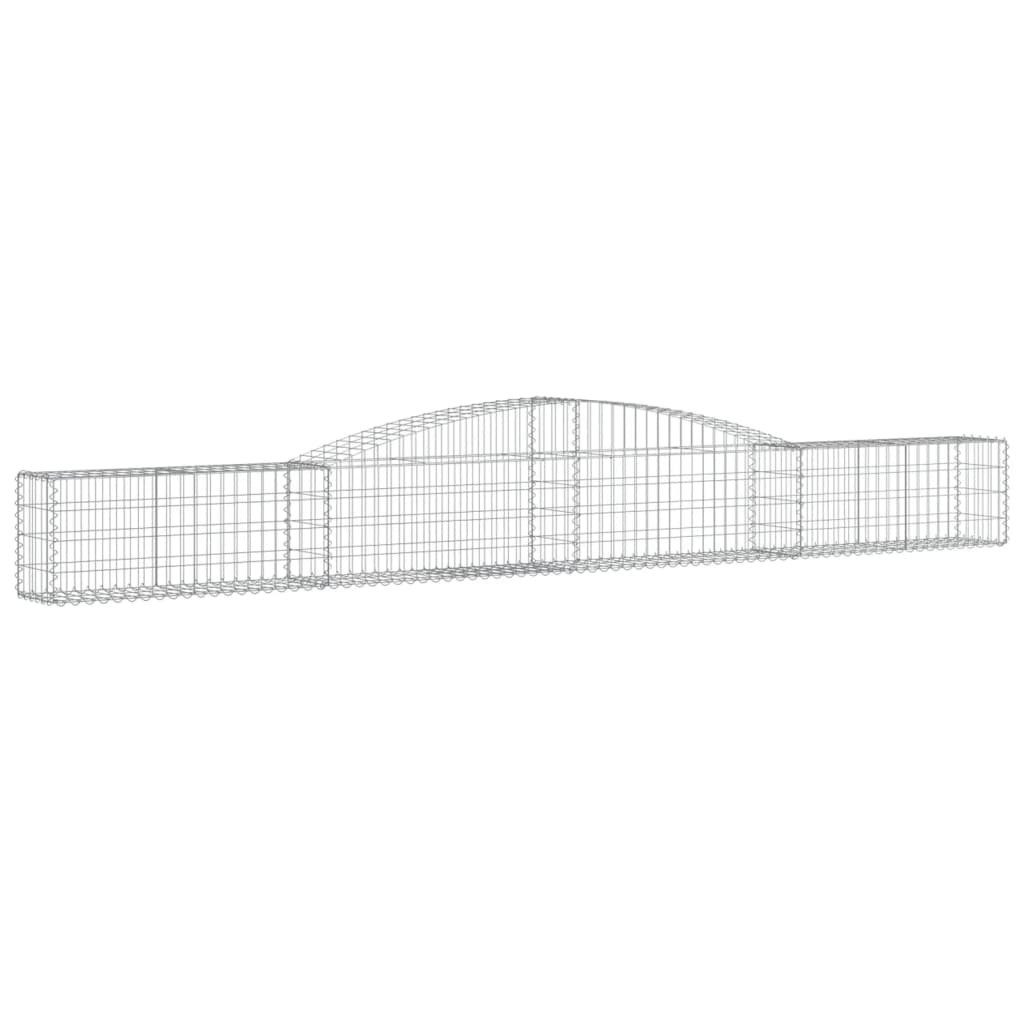 vidaXL Blumentopf Gabione mit Hochbogen 400x30x40/60 cm Verzinktes Eisen (1 St)