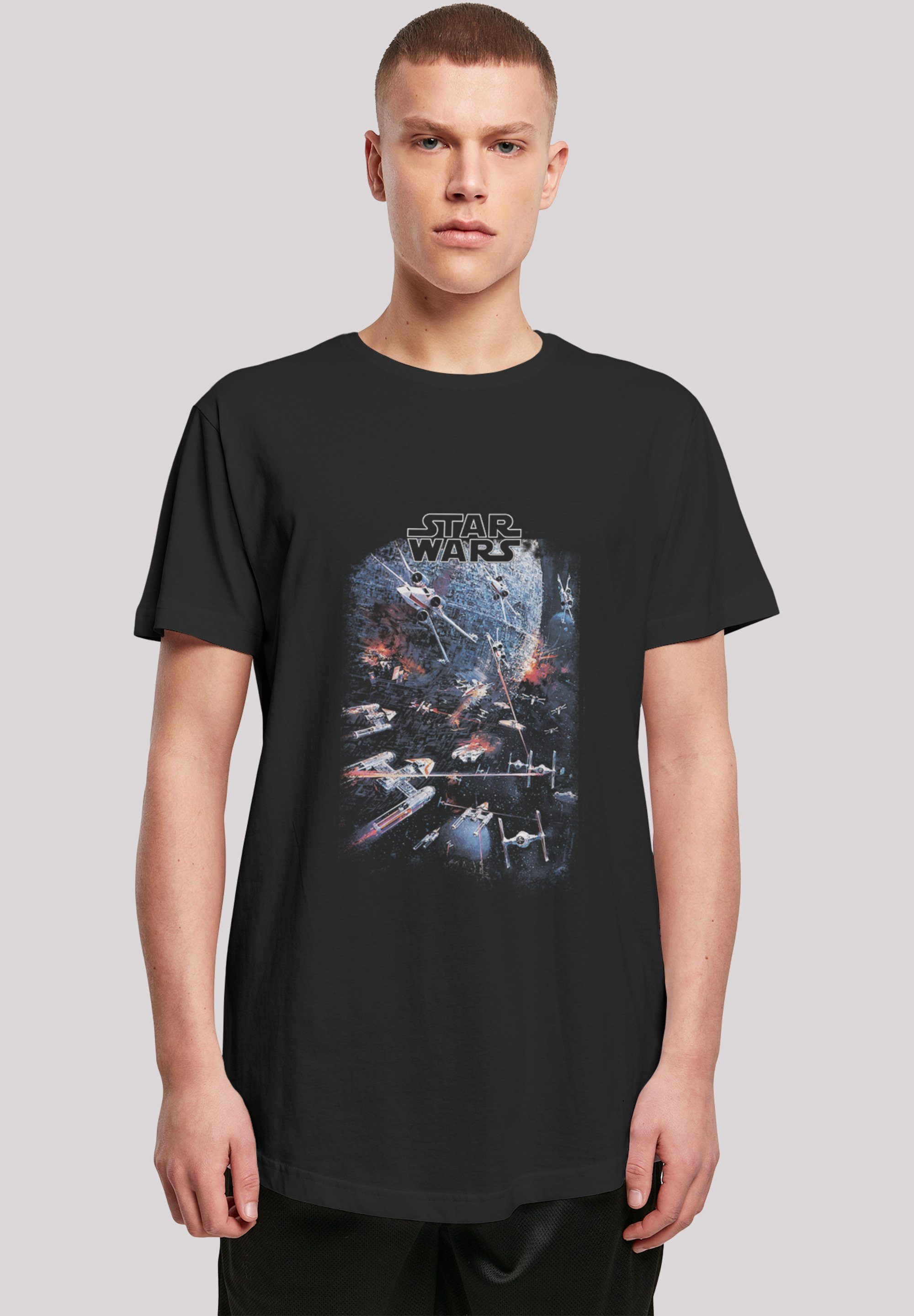 F4NT4STIC T-Shirt Long Cut T Shirt 'Star Wars Galaxy Space Fight Classic' Print