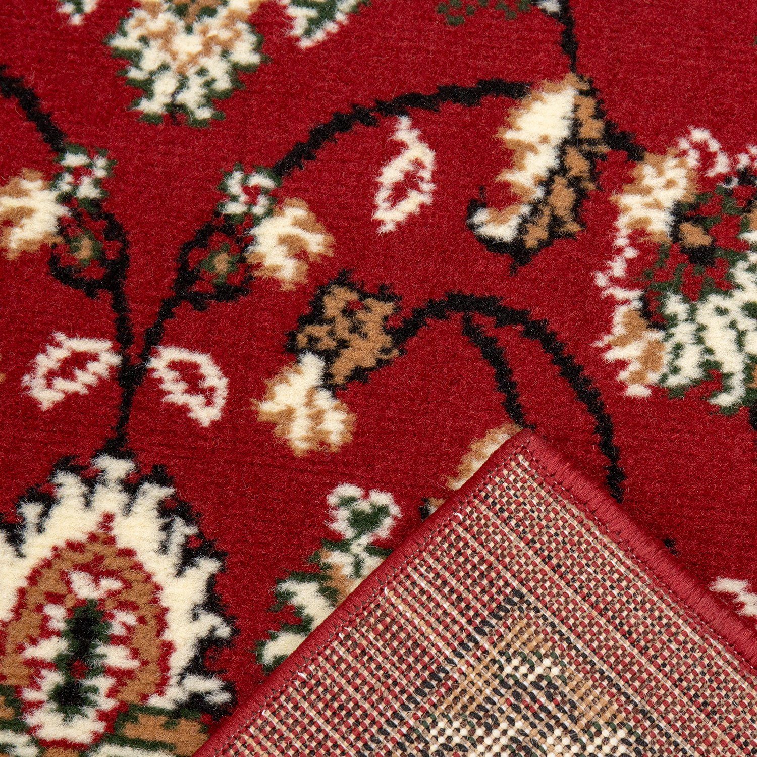 Klassischer, Teppich, mit Vimoda, Red, Rechteckig, Höhe: Orientteppich mm, Wohnzimmer Kurzflor 8 Kunstvollem,