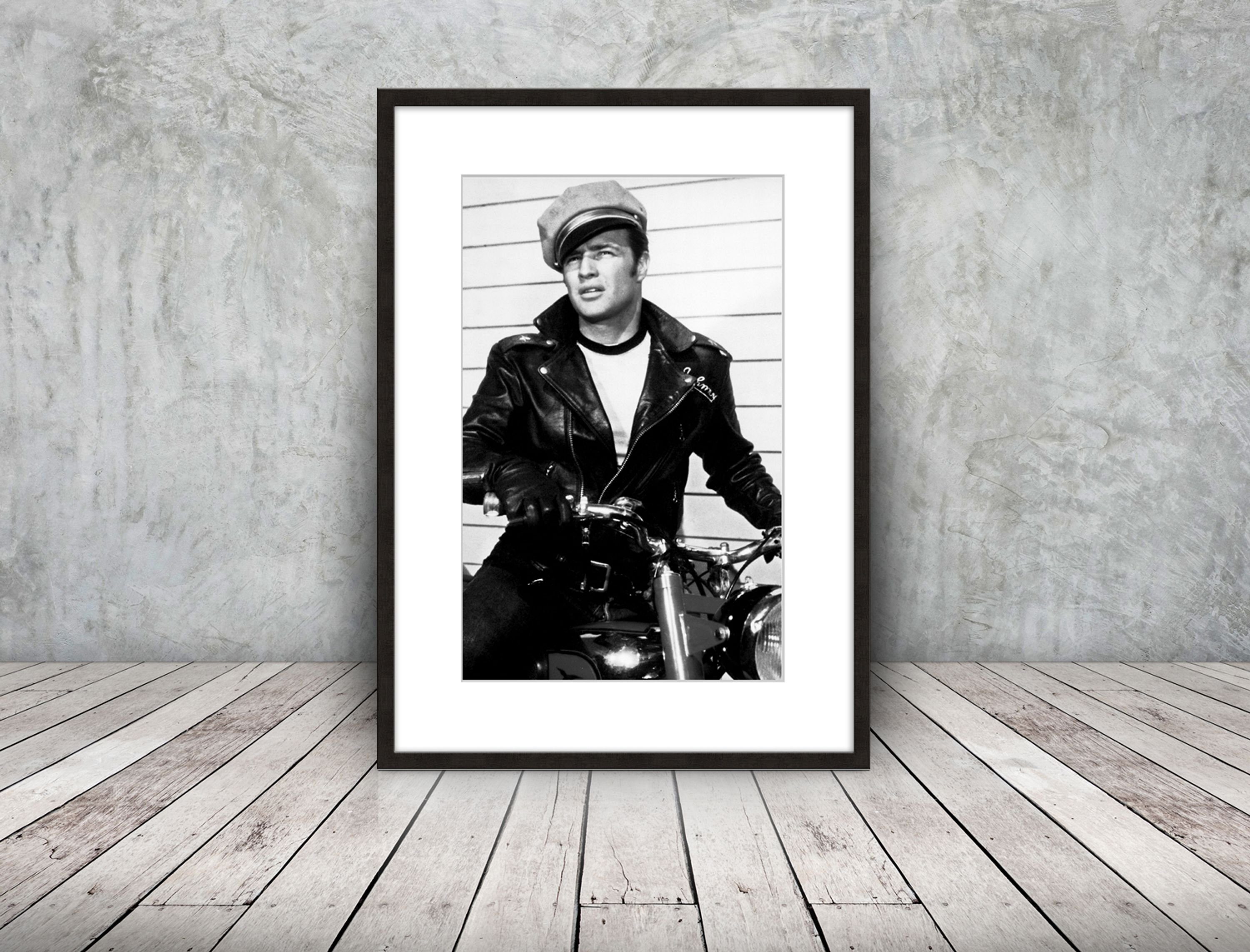 artissimo schwarz-weiß Brando, Bild Film-Star: Marlon / mit 51x71cm Rahmen gerahmt Poster / Marlon Bild Rahmen Brando mit