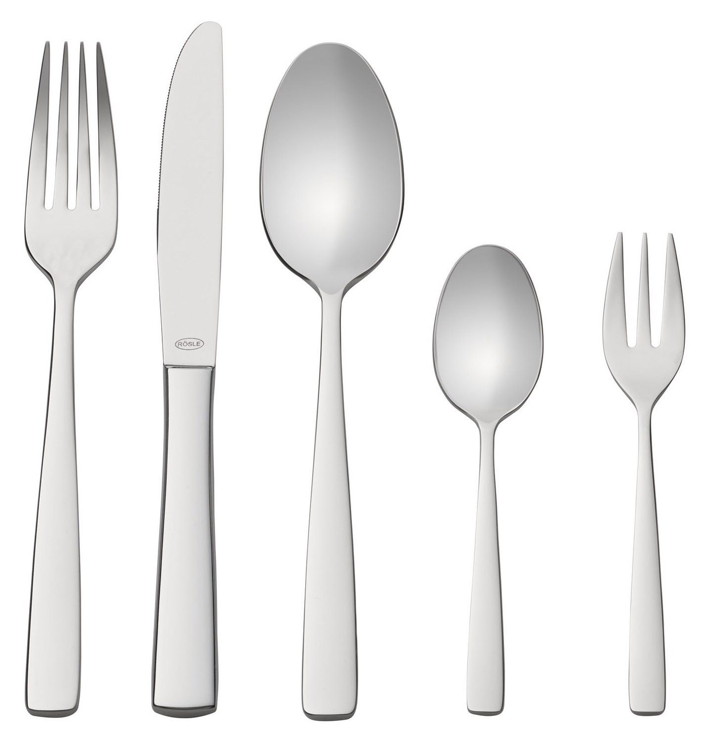 RÖSLE Besteck-Set ELEGANCE, 60-tlg., Edelstahl 18/10, 12 Personen (60-tlg), 12 Personen, Edelstahl 18/10, Messer aus Klingenstahl